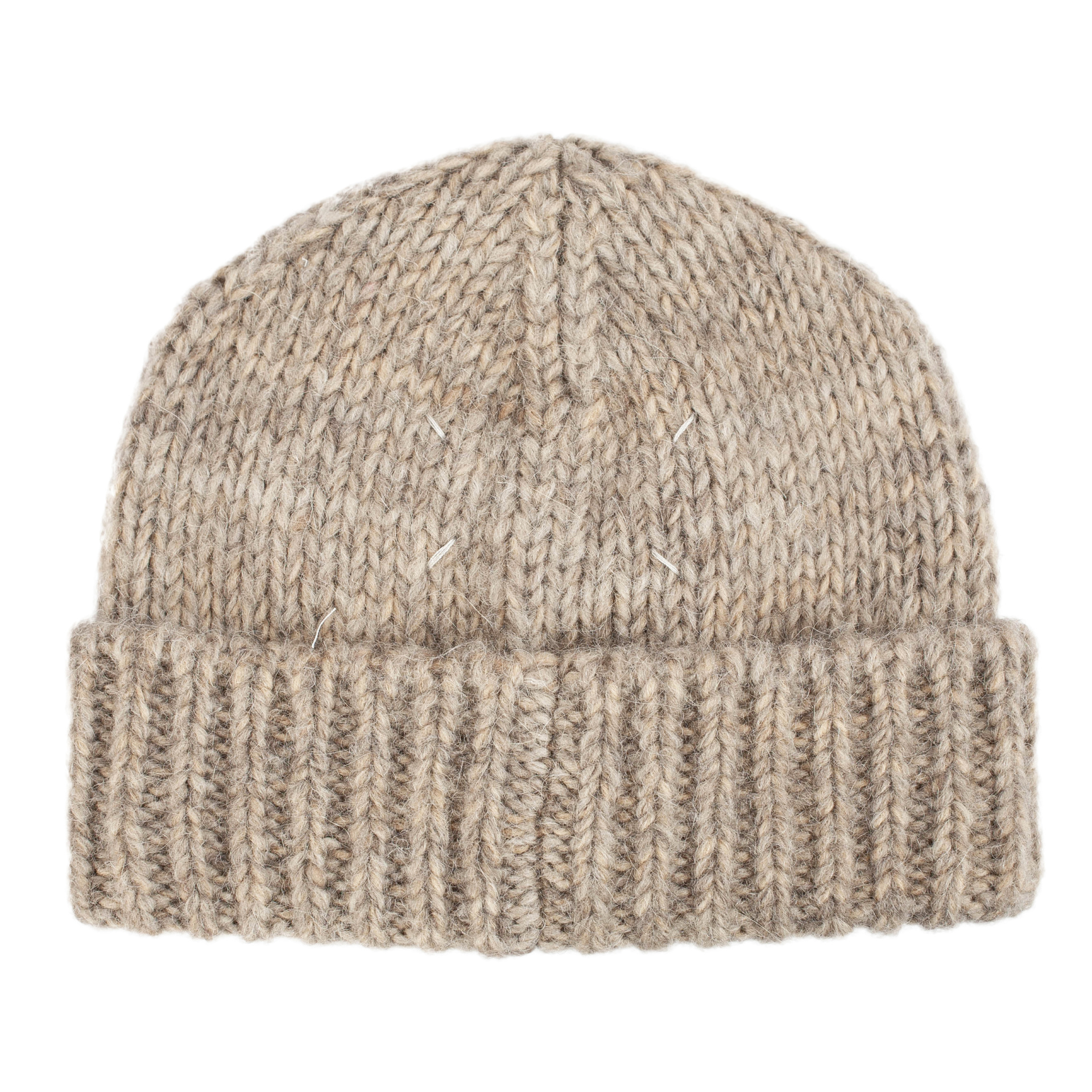 Maison Margiela Beige Cotton and Wool Beanie