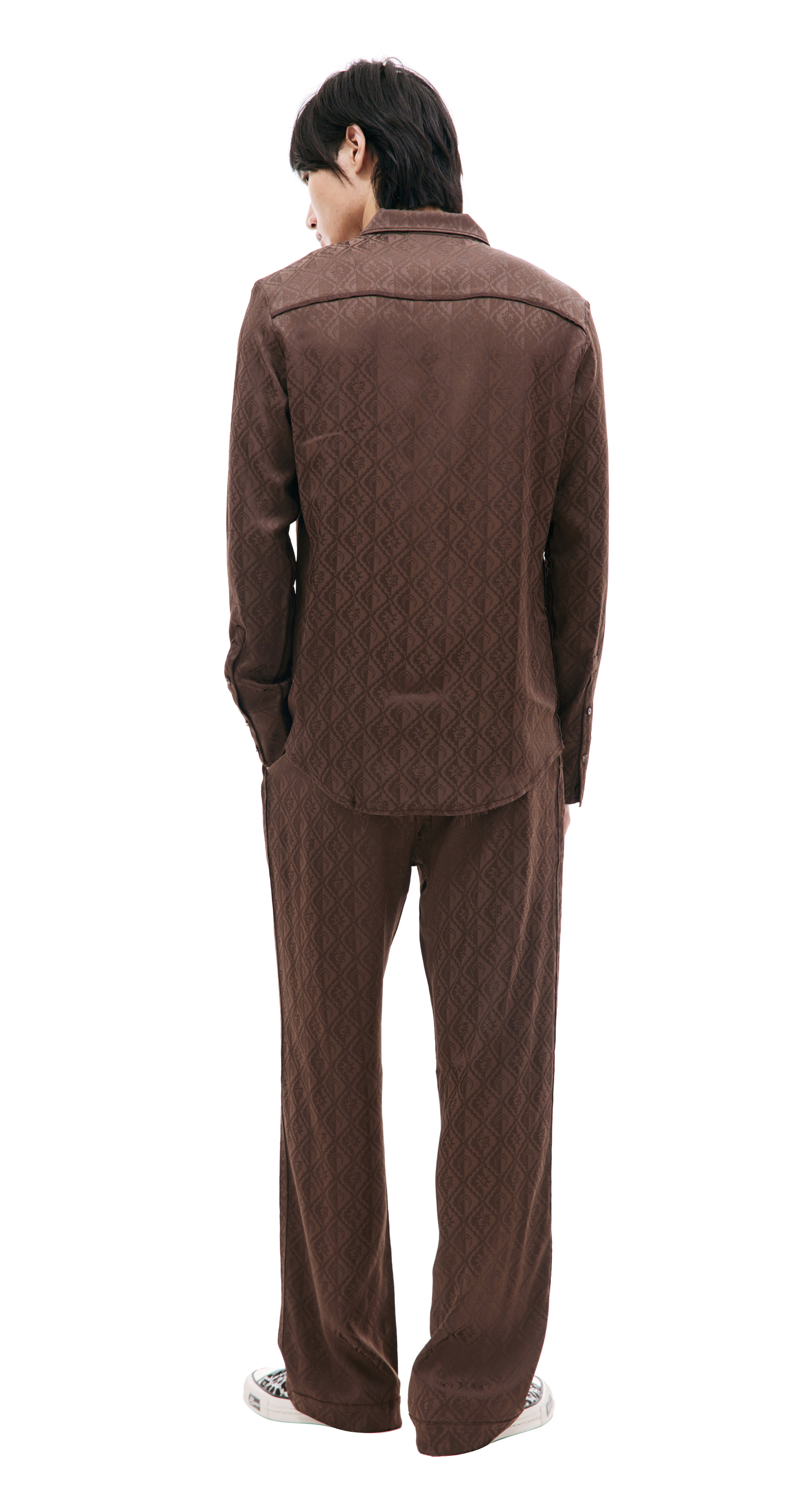 MARINE SERRE Brown Moon diamant shirt