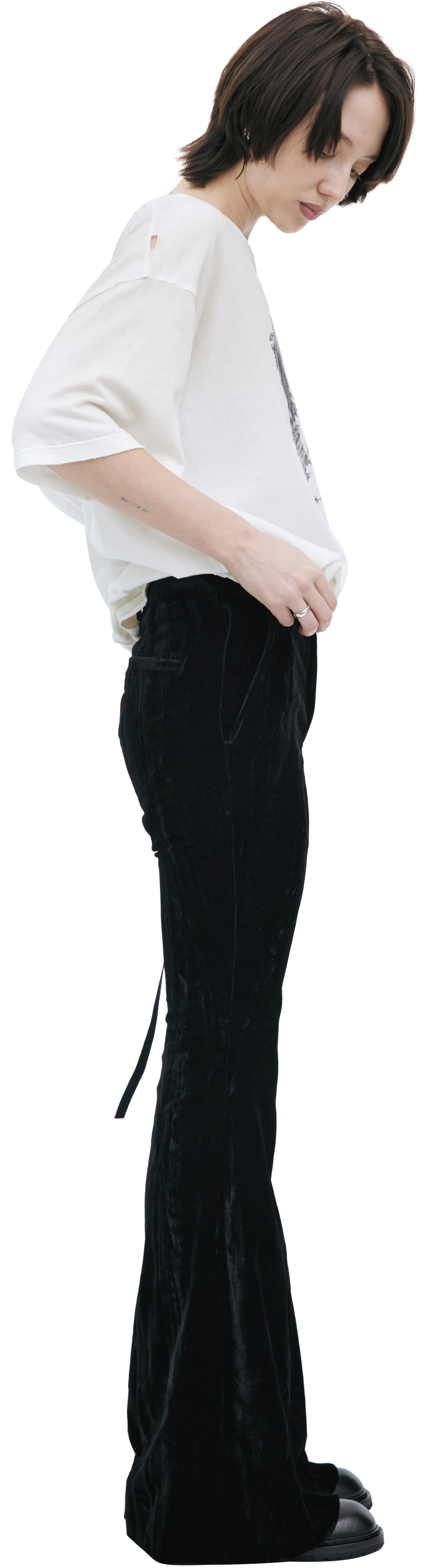 Ann Demeulemeester Velvet trousers with a drawstring waist