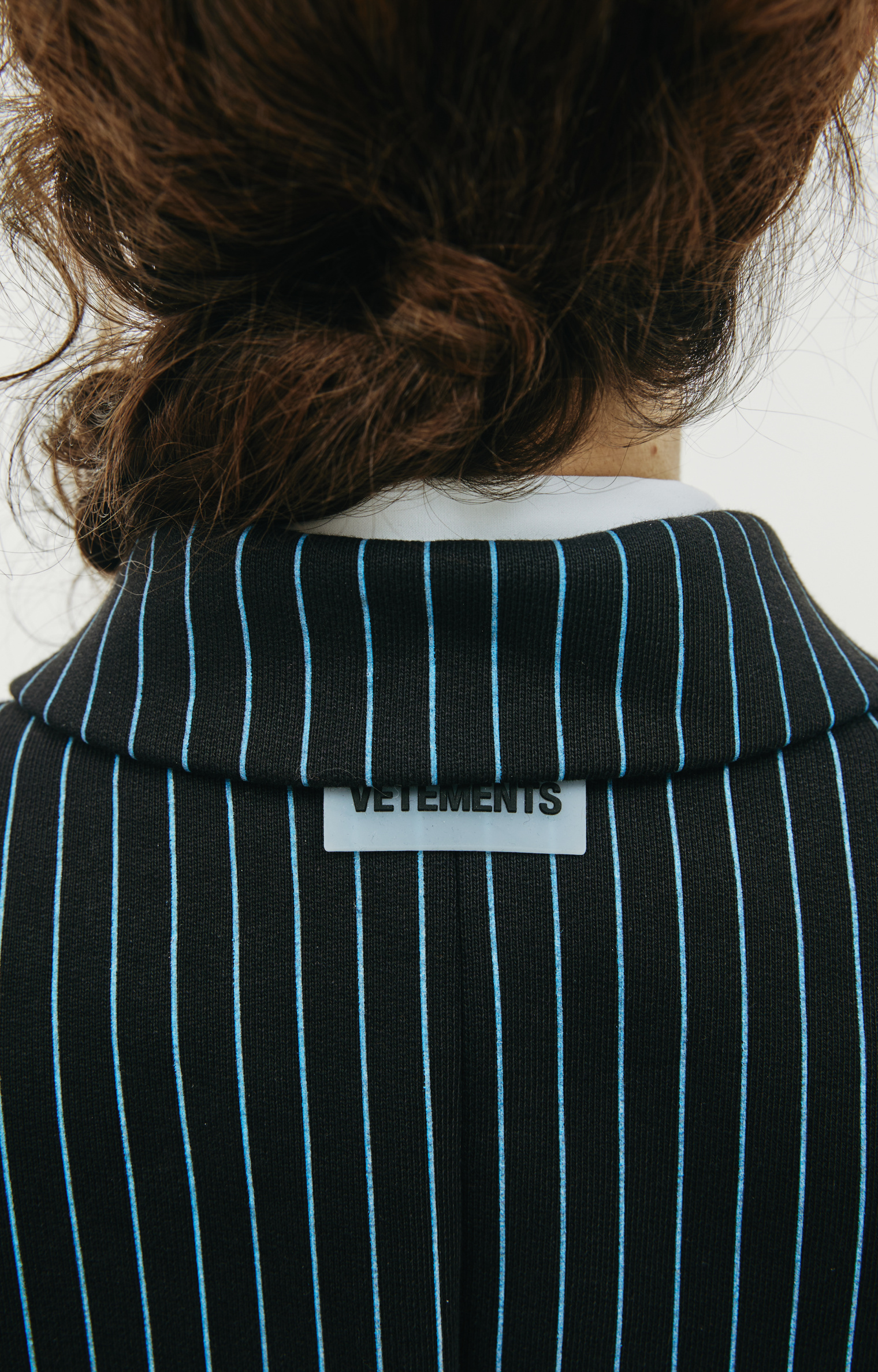 VETEMENTS Двубортный пиджак в полоску
