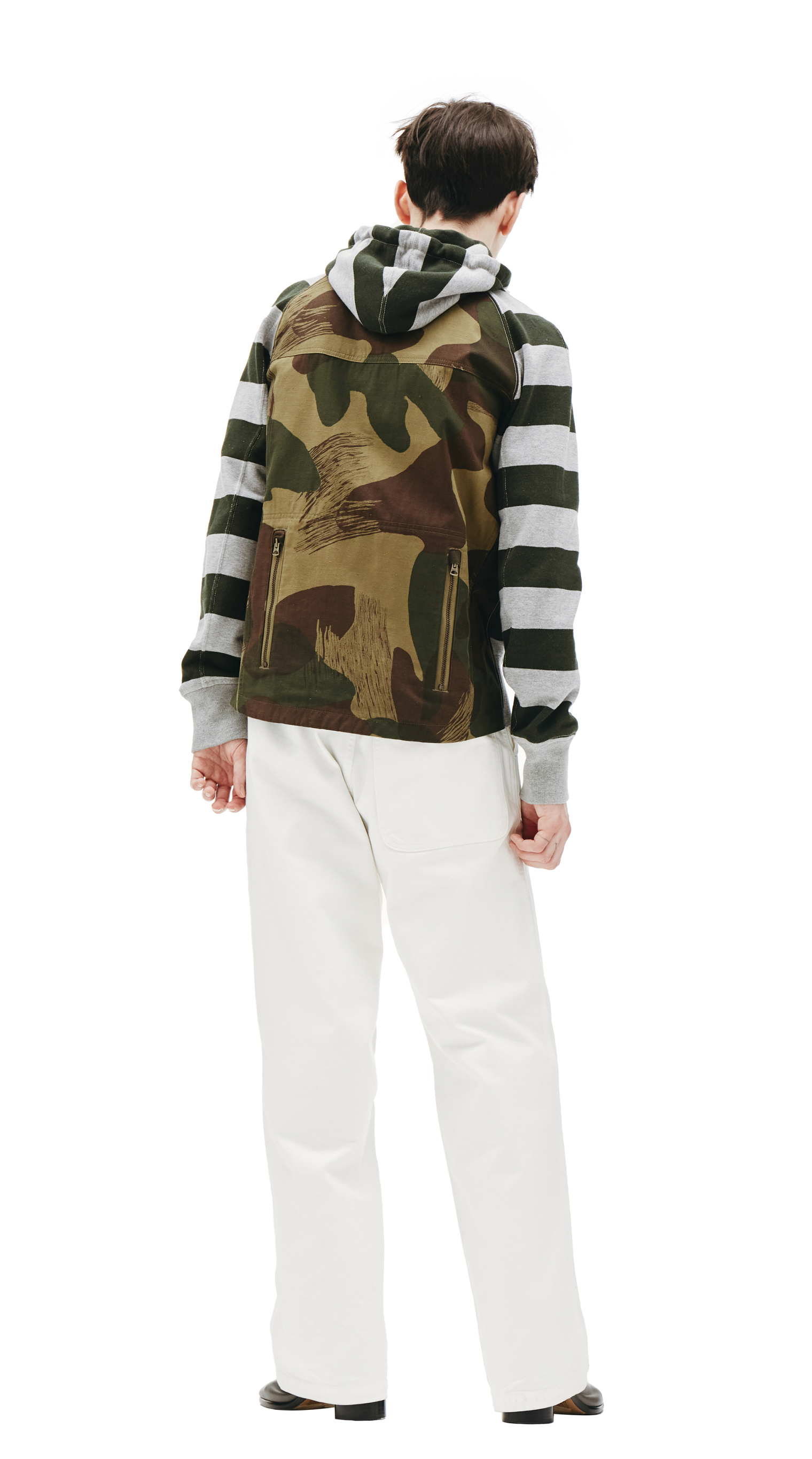 Junya Watanabe Striped & Camo Hoodie