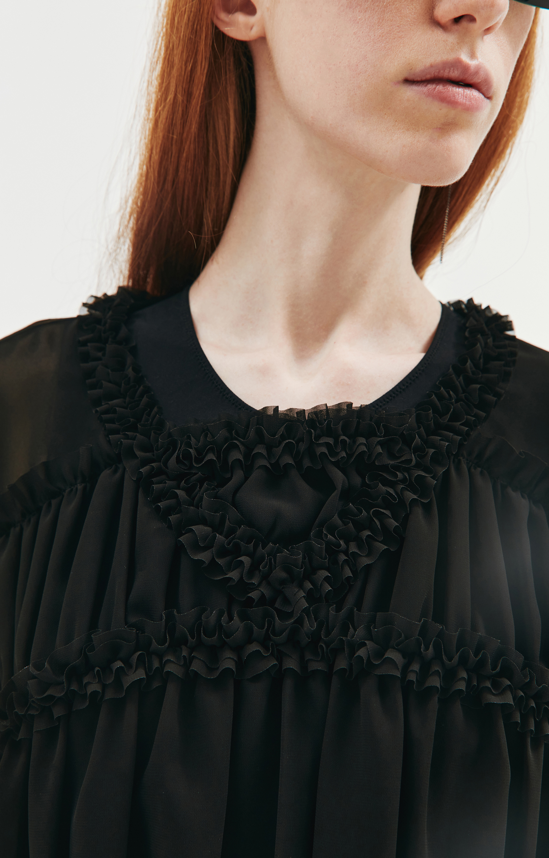 Comme des Garcons CdG Black ruffle blouse