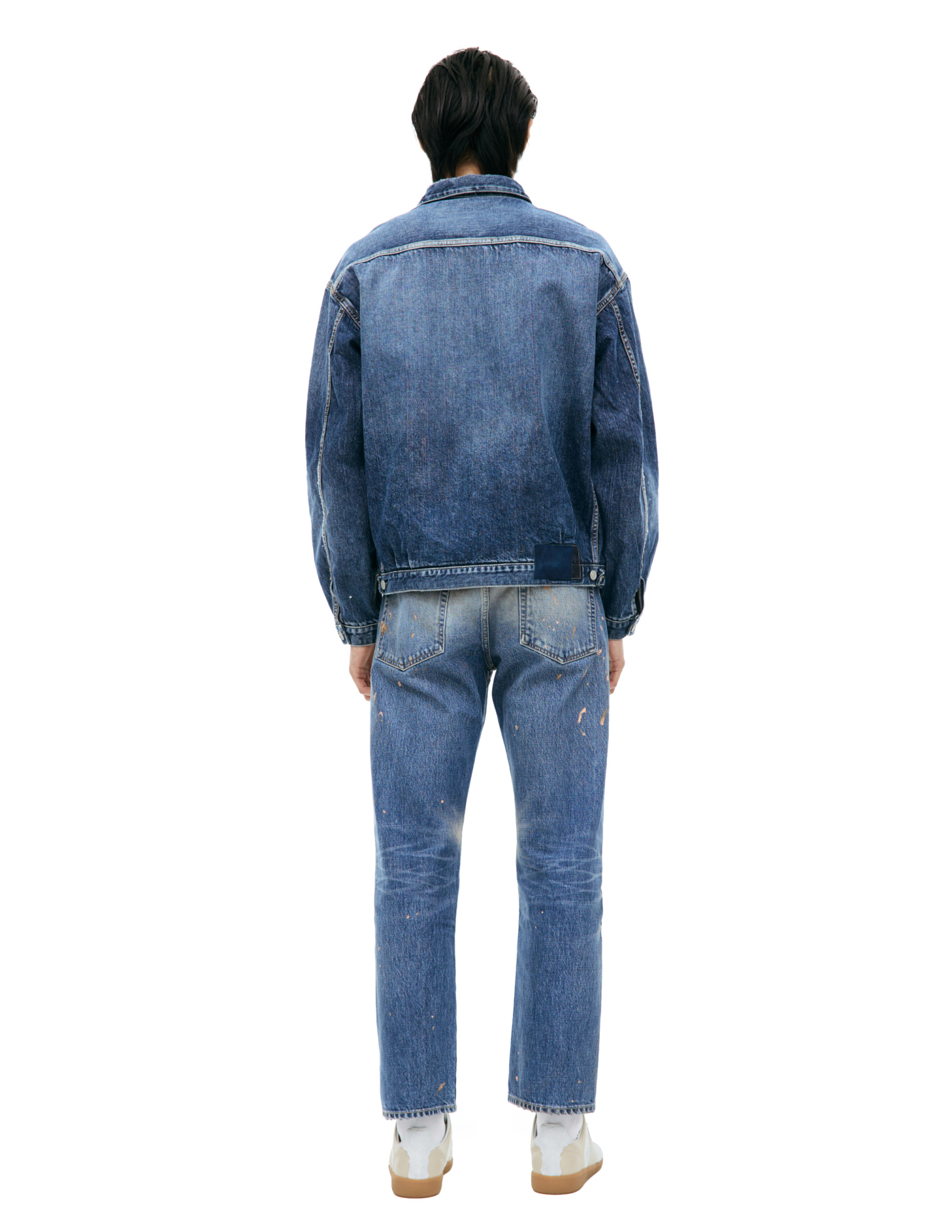 visvim Denim jacket with paint on the sleeve