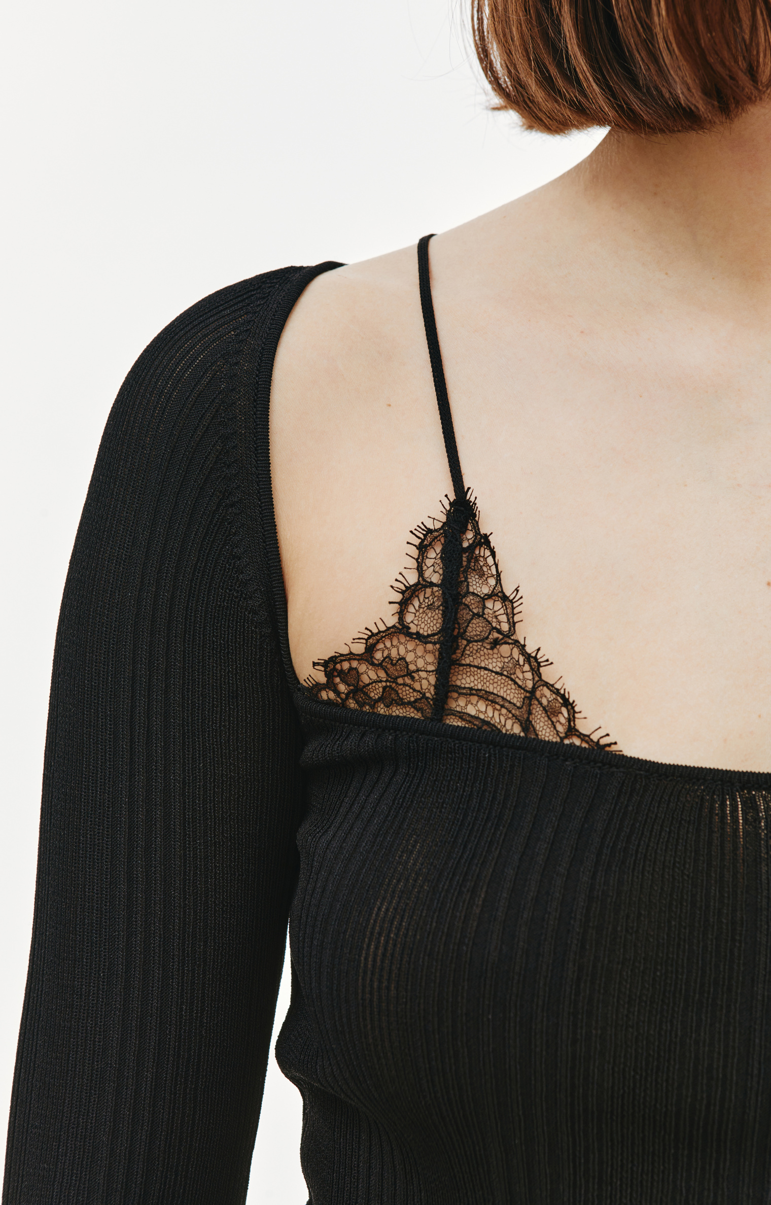 Blumarine Lace-trim knitted top