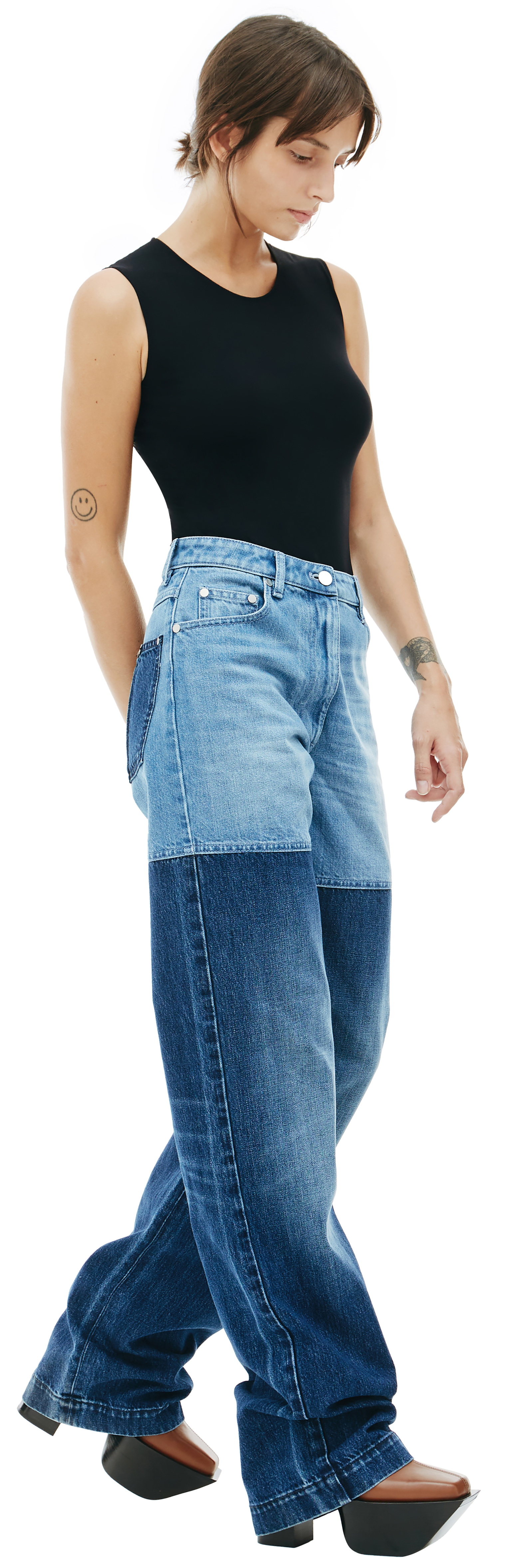 PETER DO Blue paneled jeans