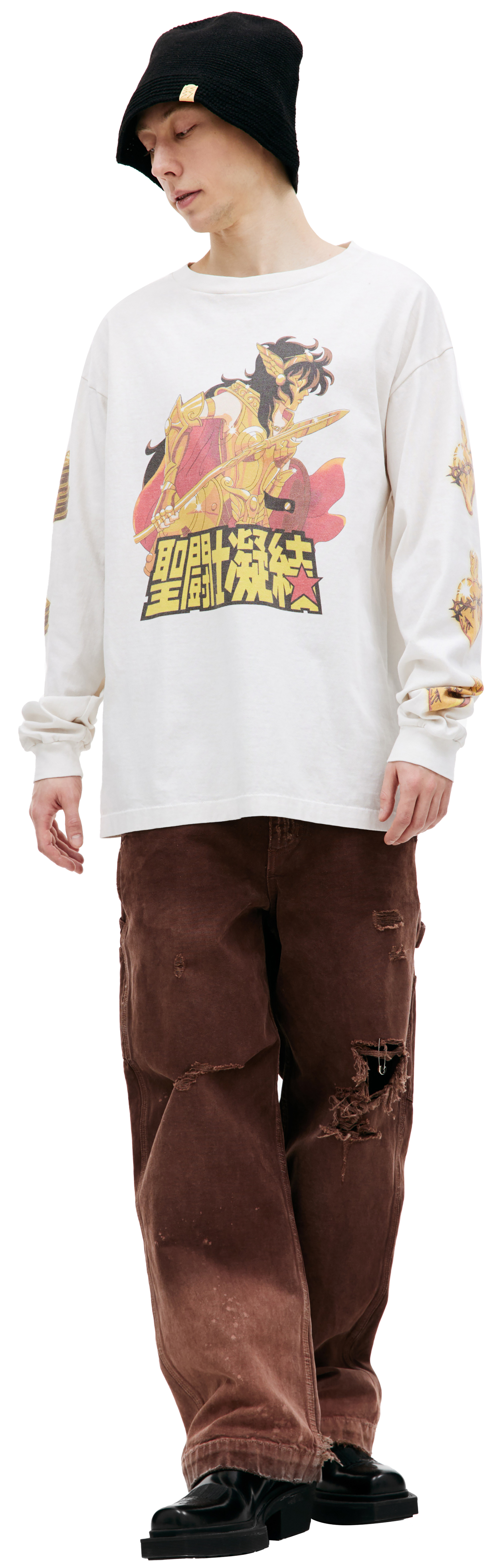 Saint Michael Printed cotton longsleeve