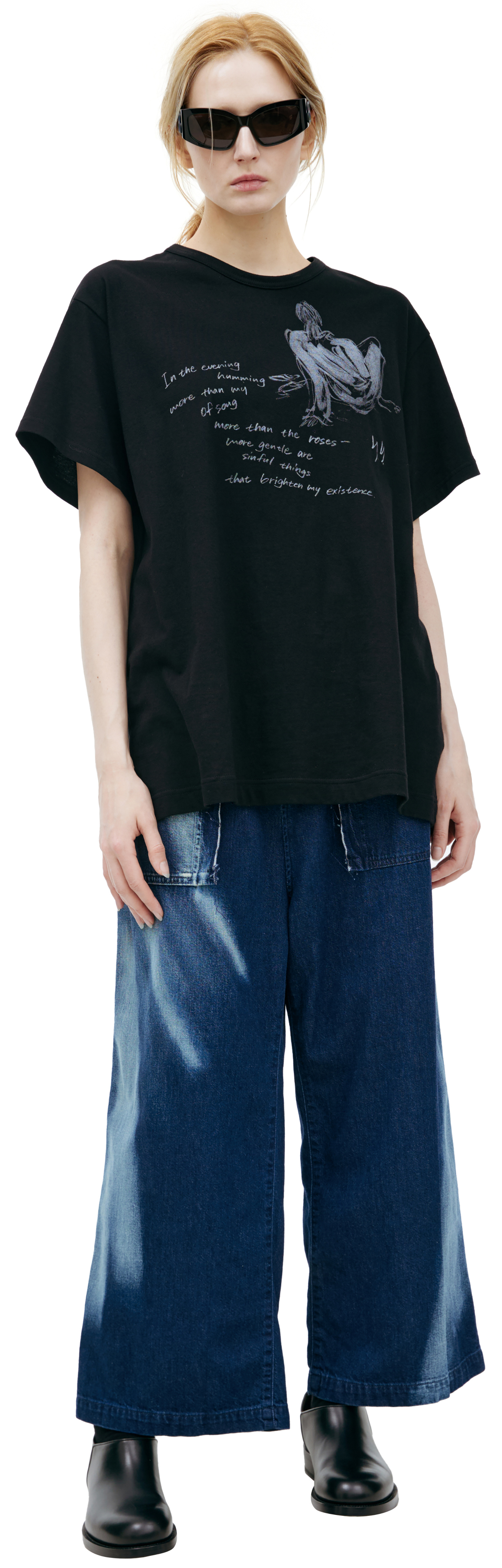 Yohji Yamamoto Printed cotton T-shirt