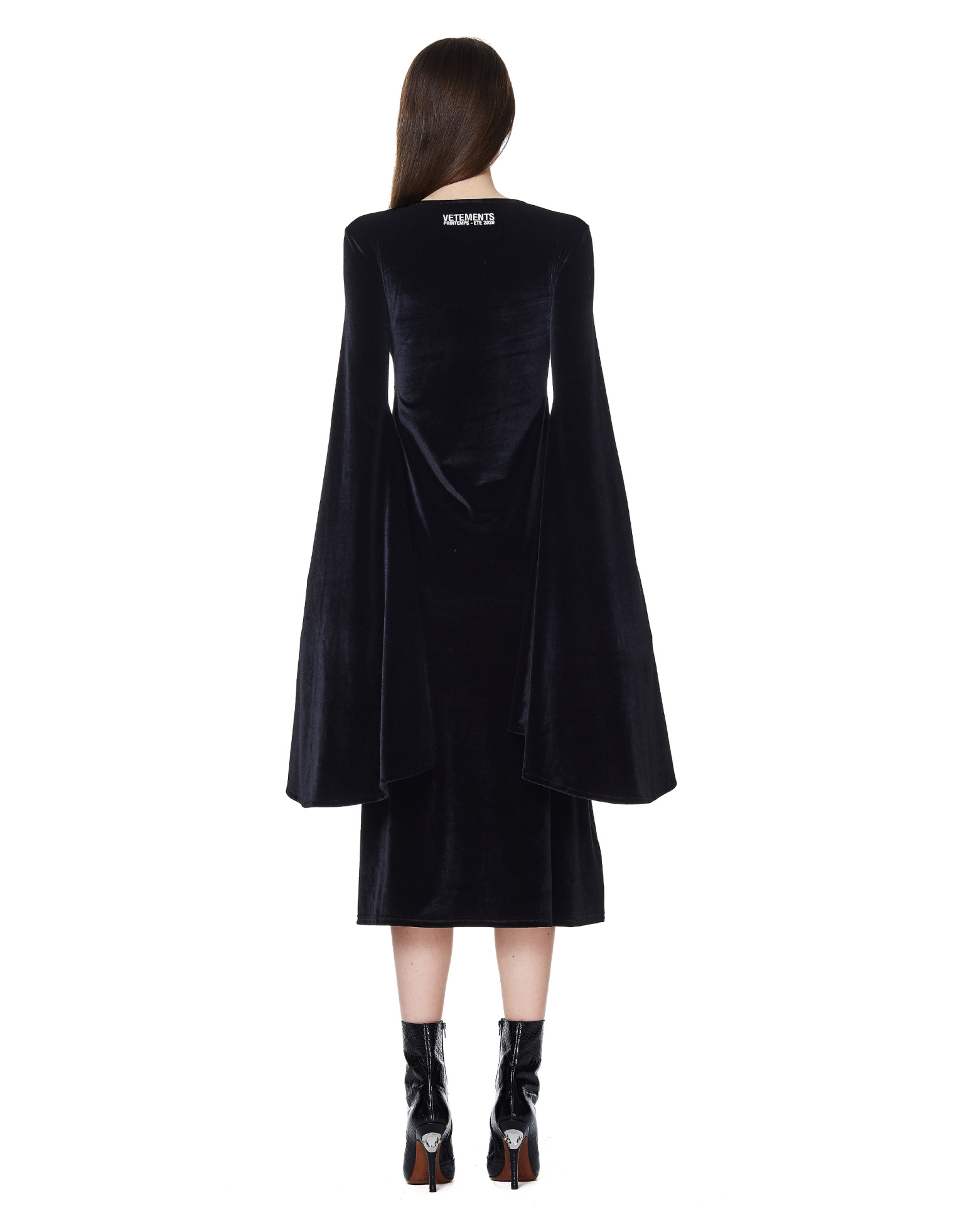 VETEMENTS Черное платье из бархата