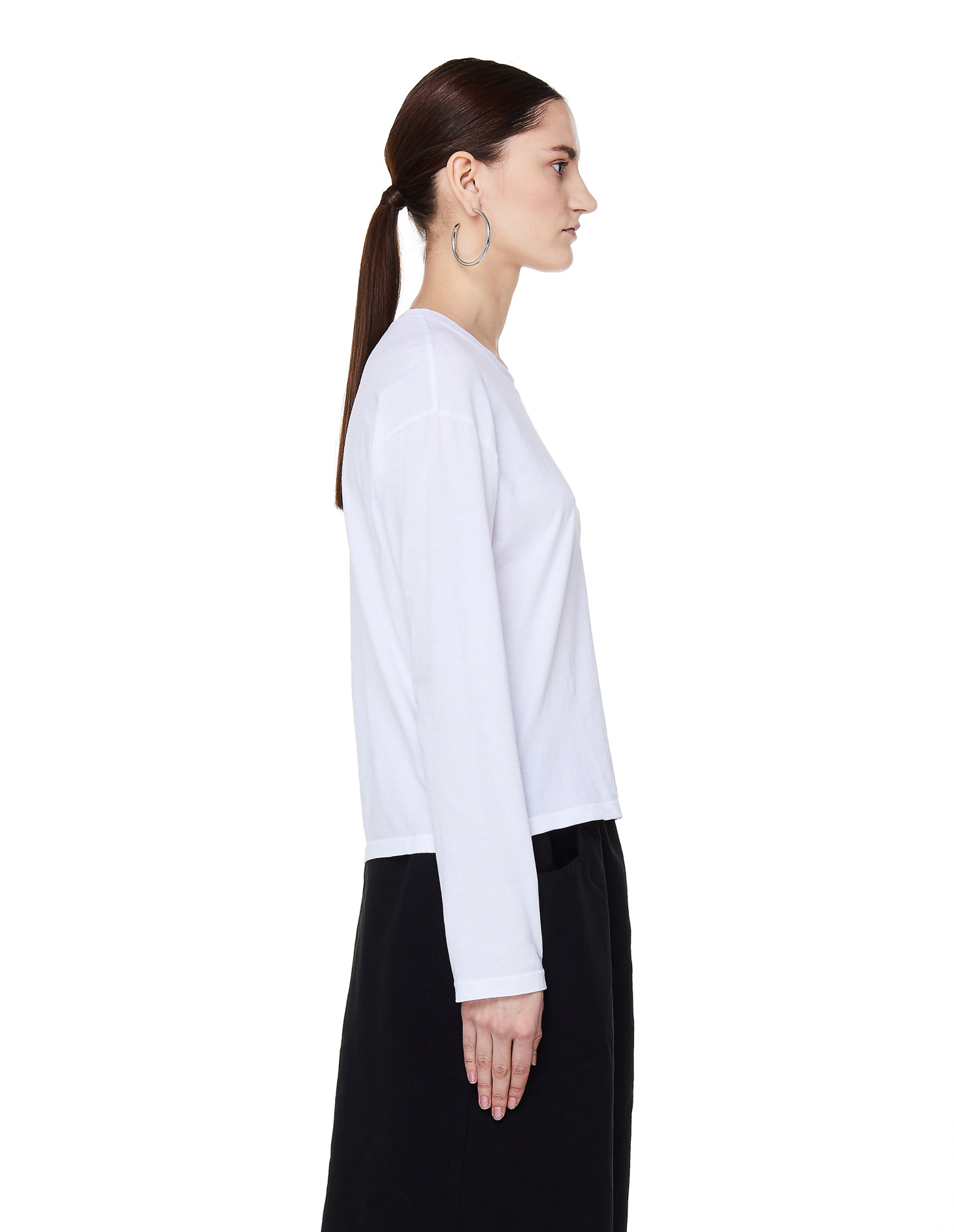 James Perse White Crew Neck Long Sleeve T-Shirt
