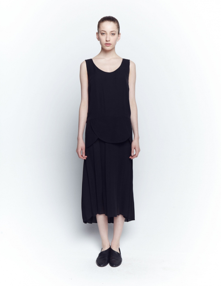 Tata Naka Overlay pleated dress