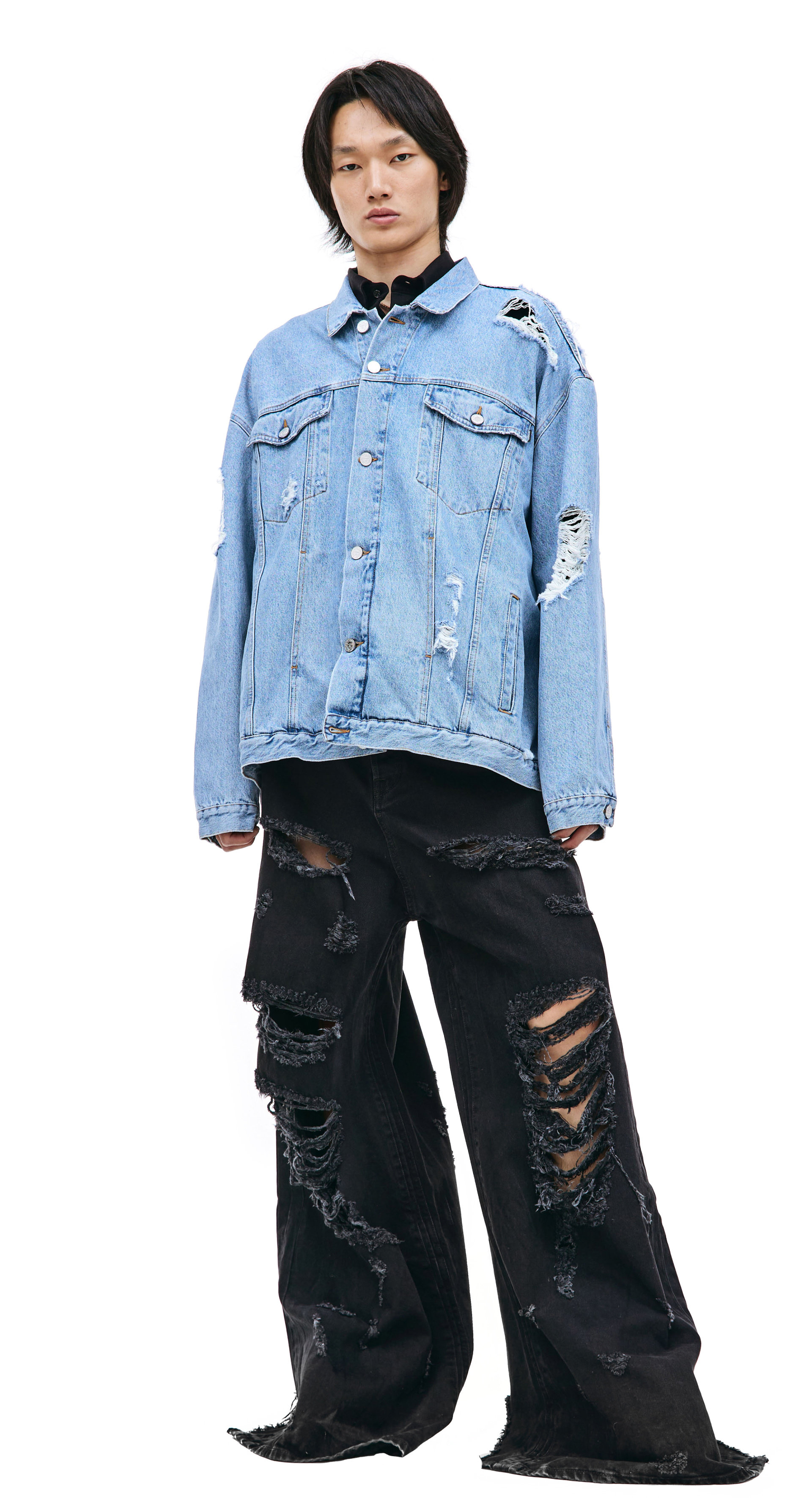 VETEMENTS Distressed denim jacket