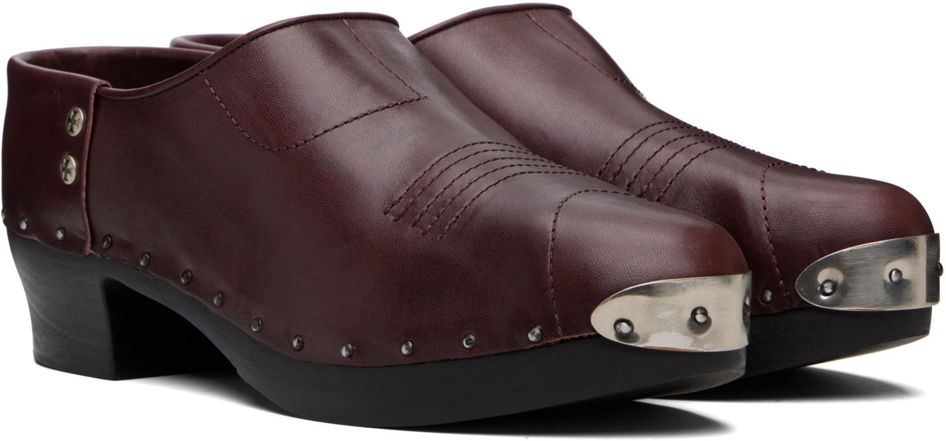 Enfants Riches Déprimés Burgundy leather clogs