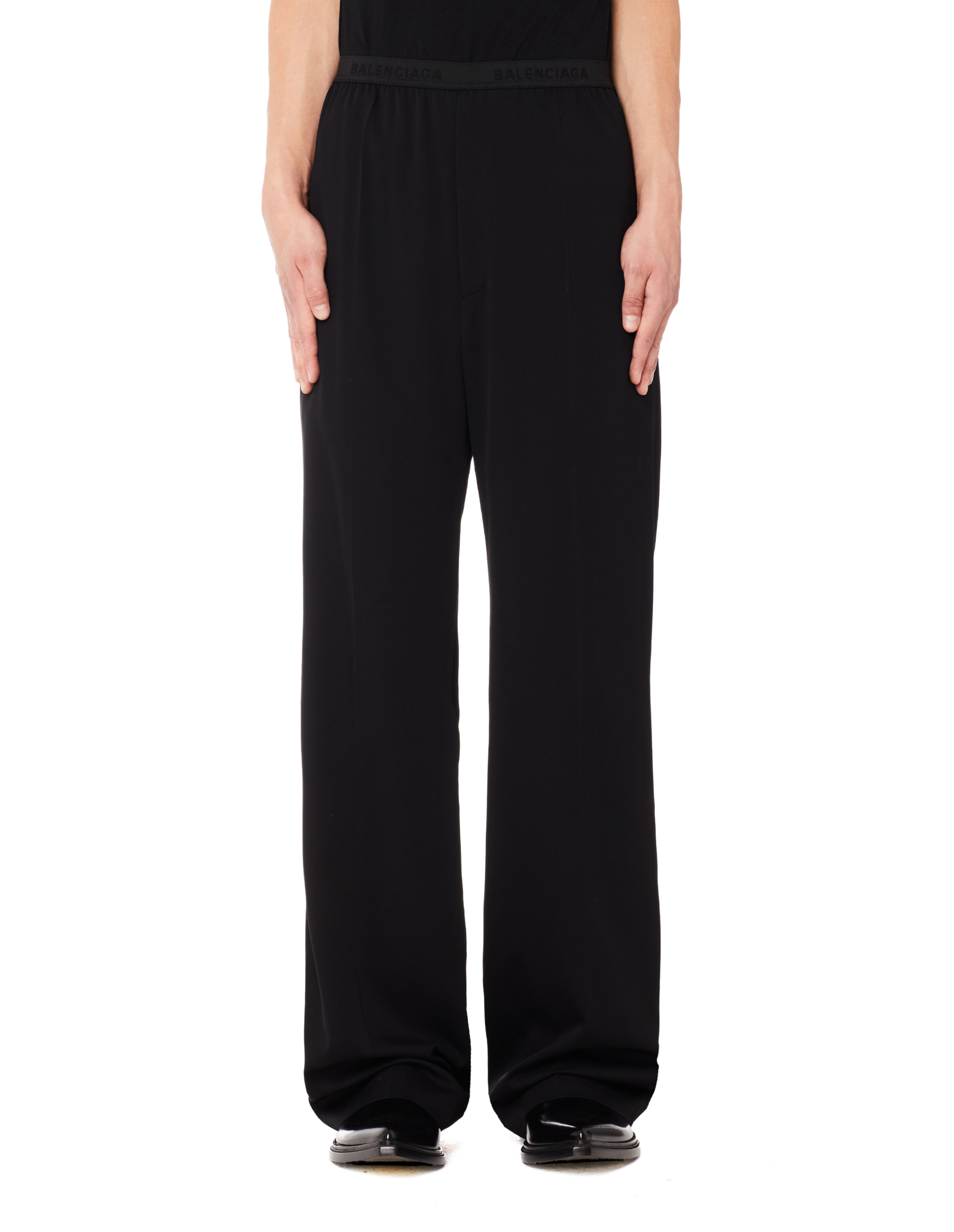 Balenciaga Black Elastic Waist Classic Trousers