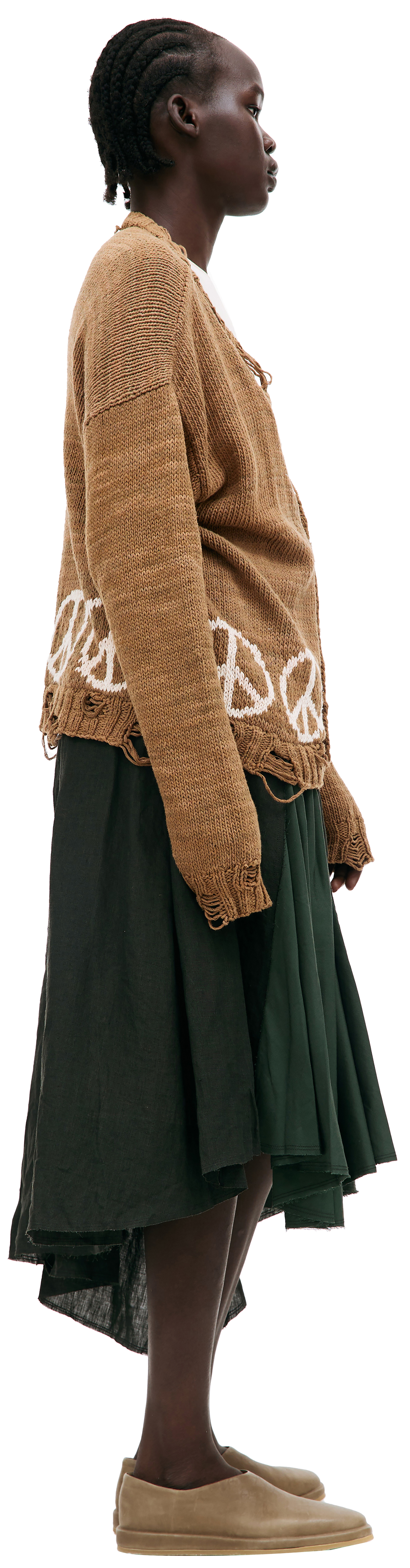 KARU RESEARCH Brown distressed cardigan