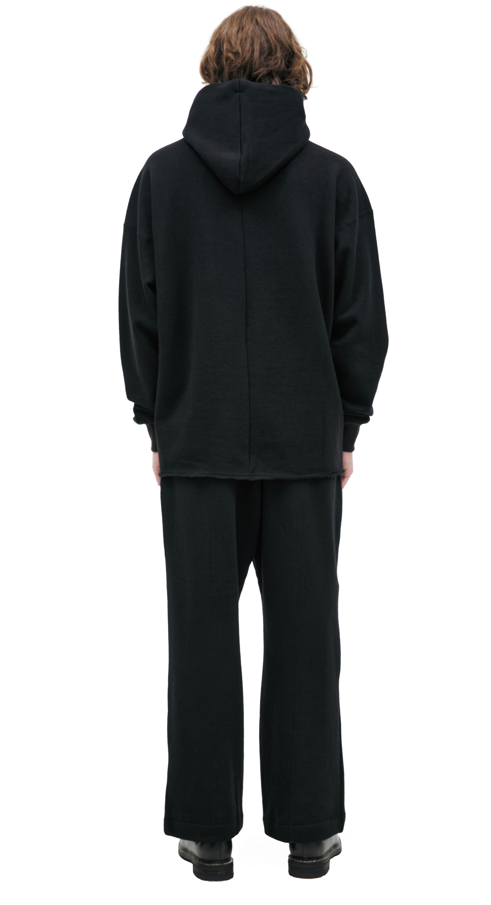 The Viridi-Anne Black wool hoodie