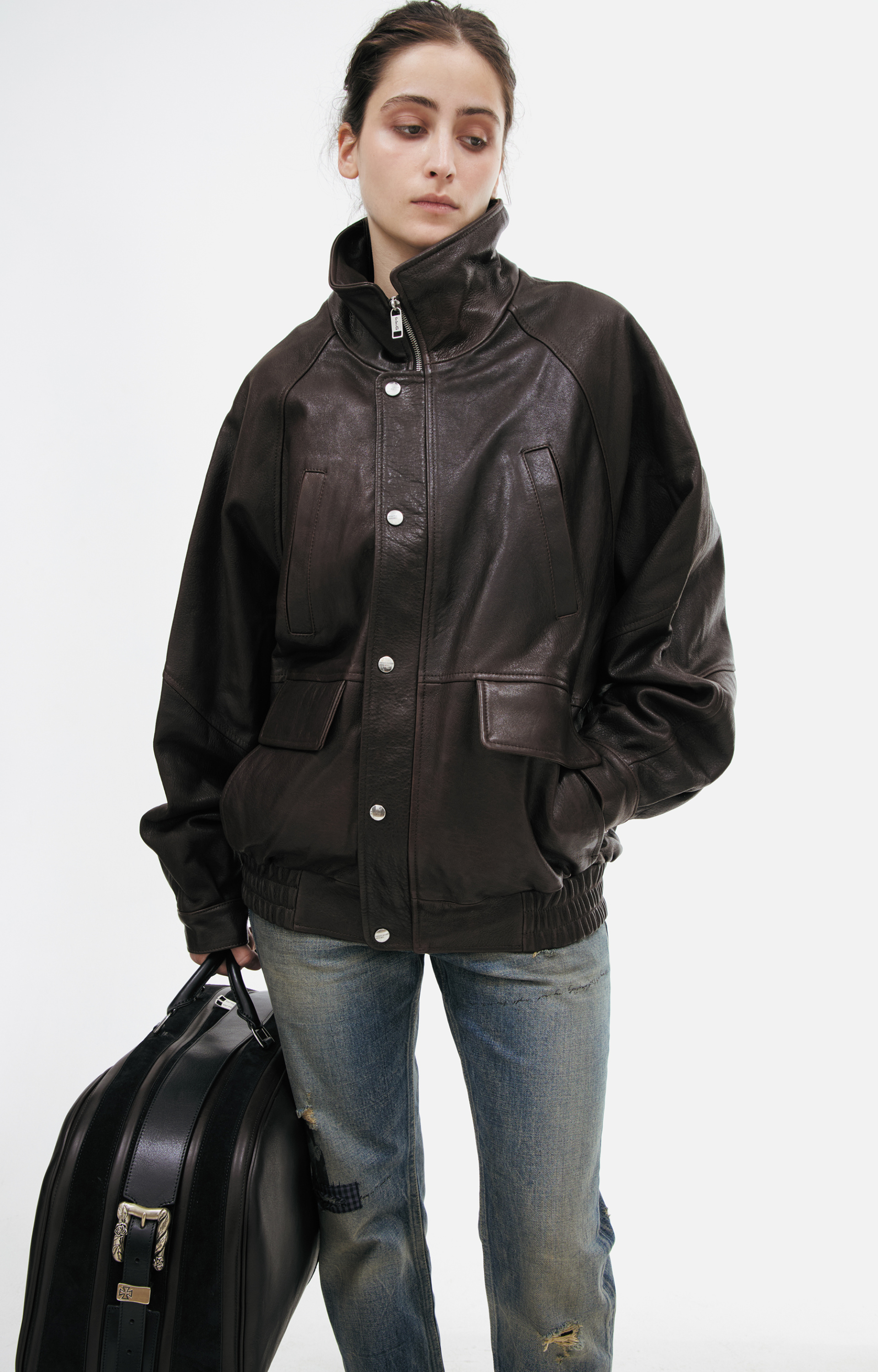 Enfants Riches Déprimés Leather jacket with a zipper