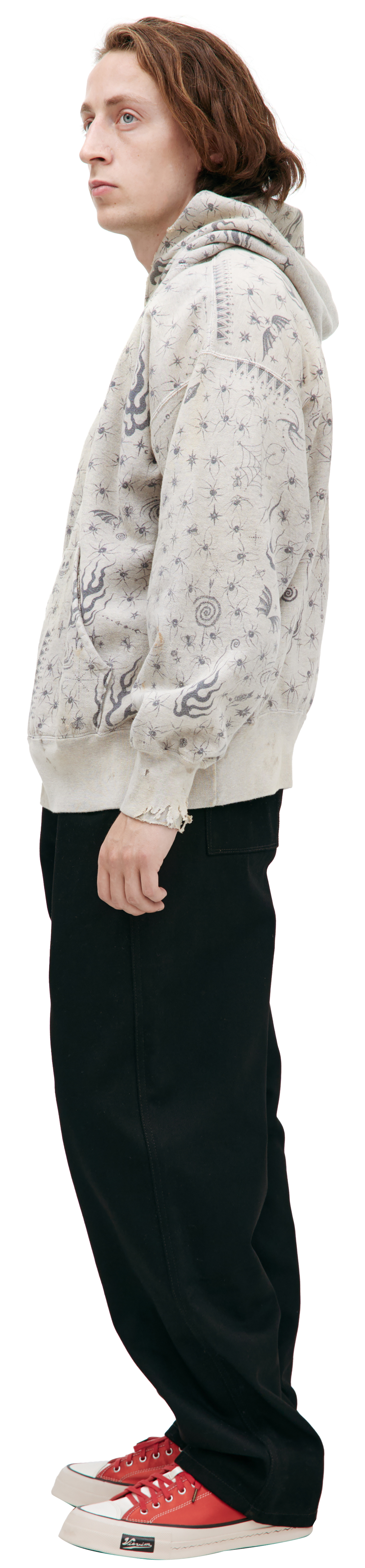 Saint Mxxxxxx Grey monoprint hoodie