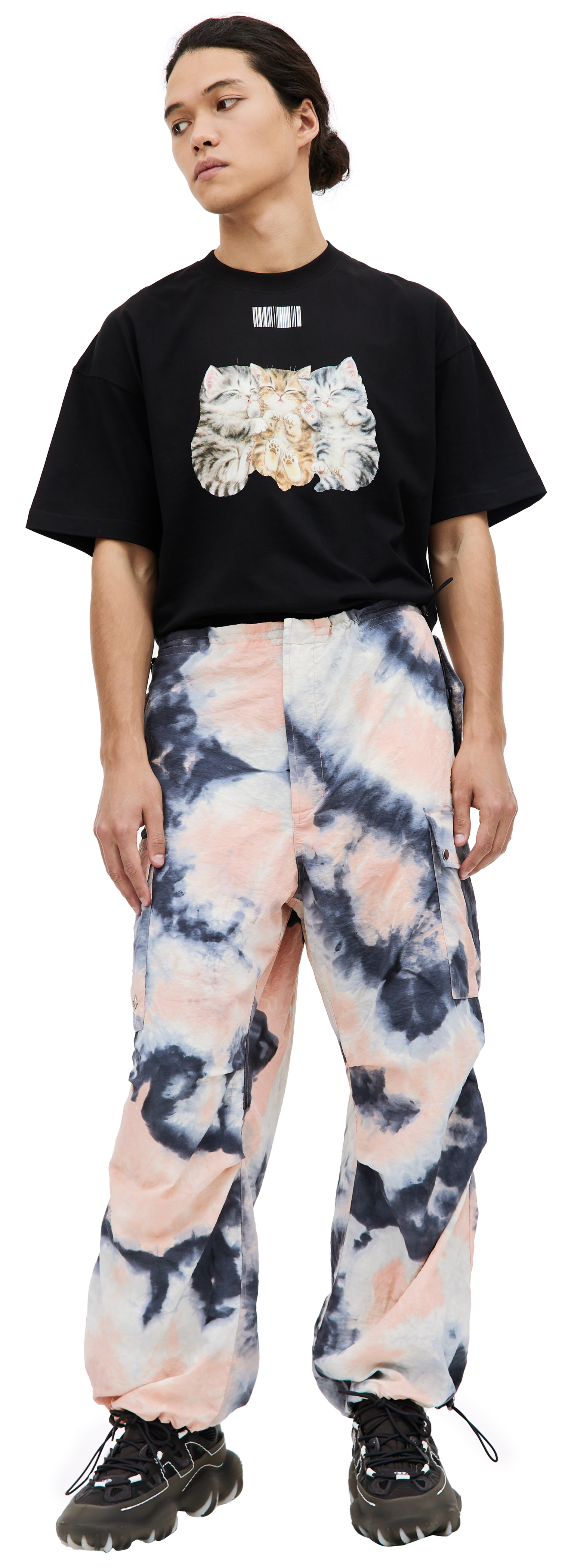 Children of the discordance Tie dye nylon cargo trousers