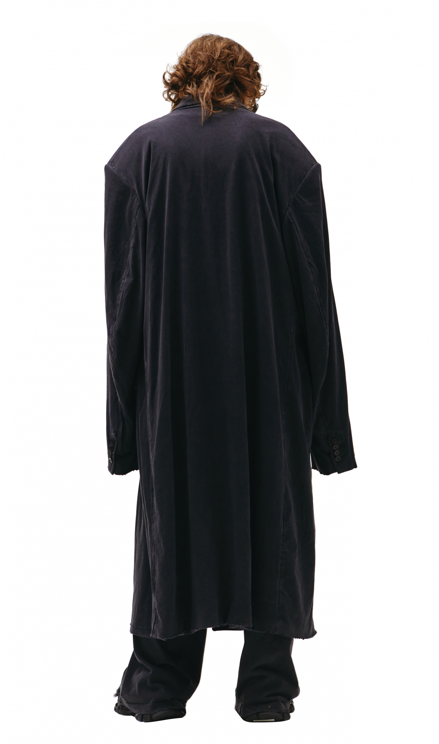 Balenciaga Black worn oversized coat
