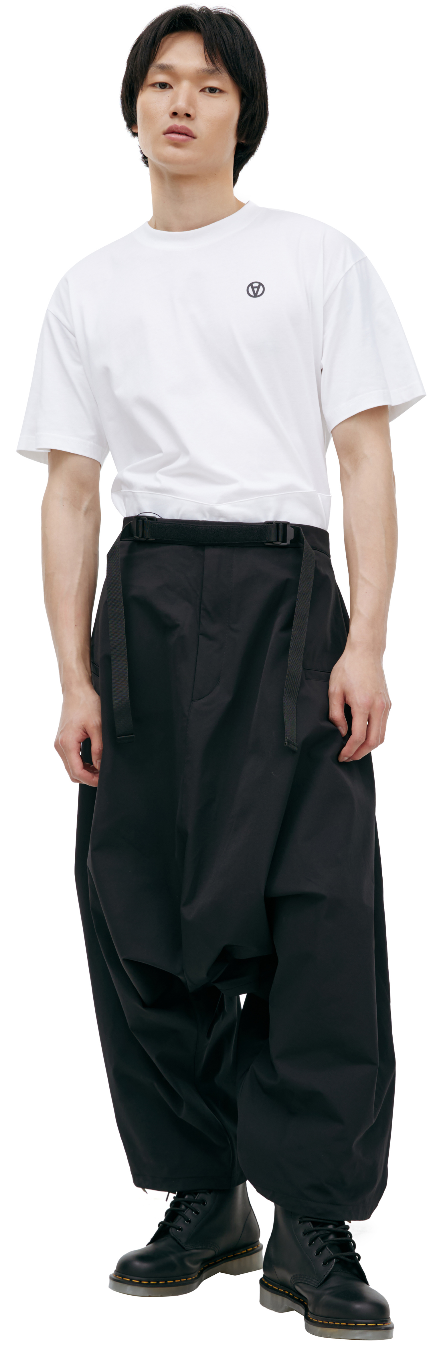 Acronym Wide belted trousers