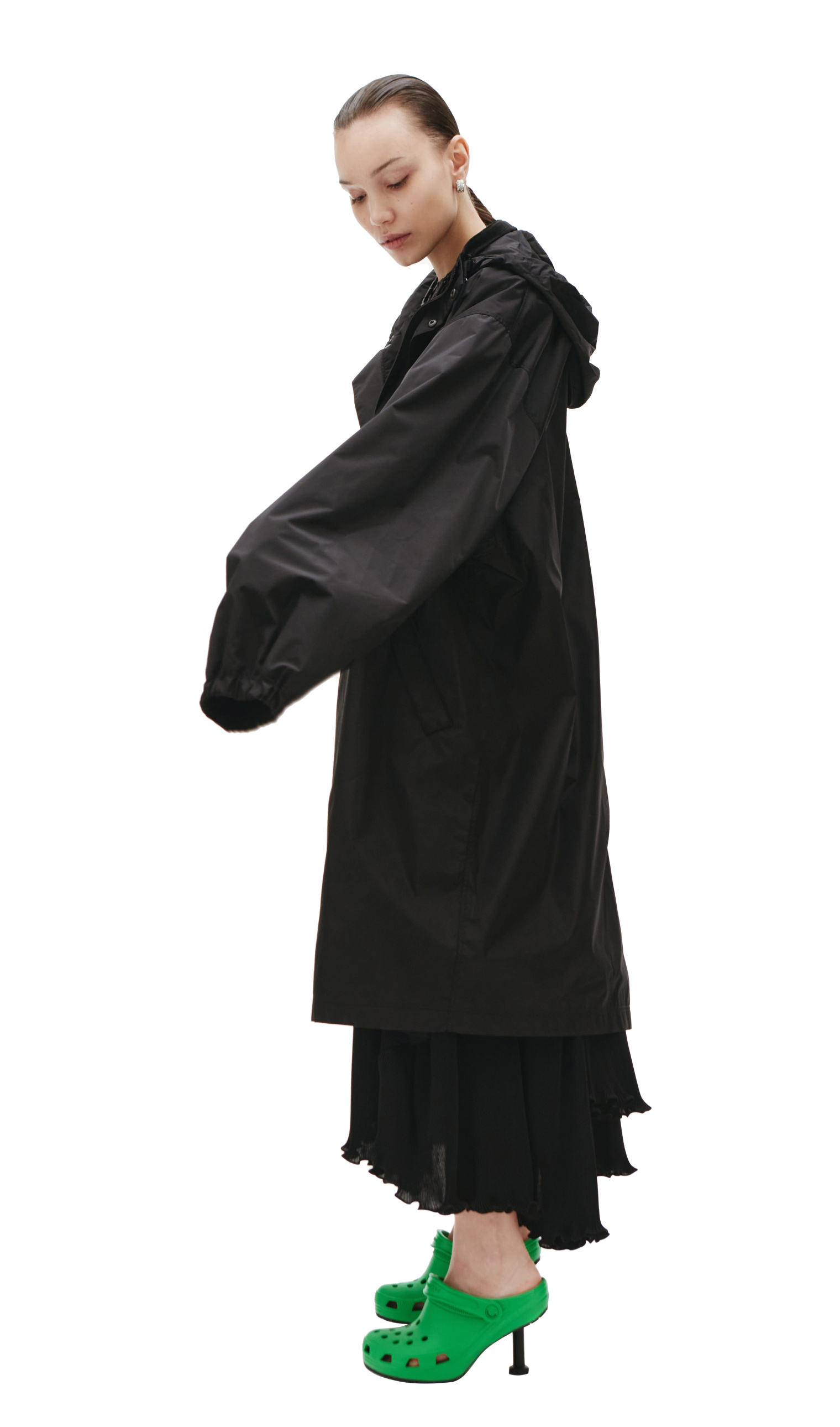 Balenciaga Black logo rain coat