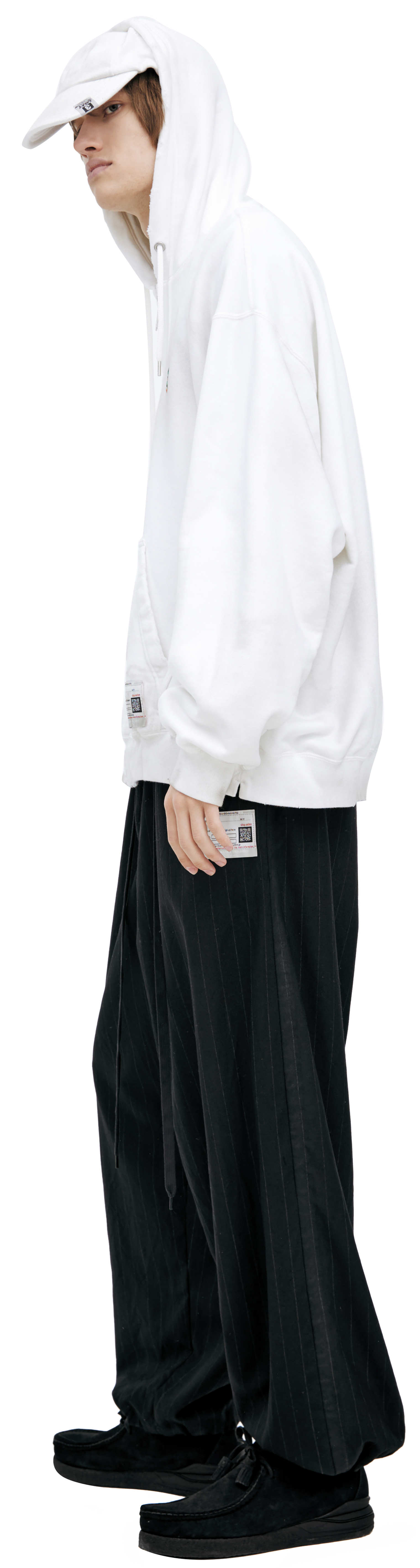 Maison Mihara Yasuhiro White zippered hoodie