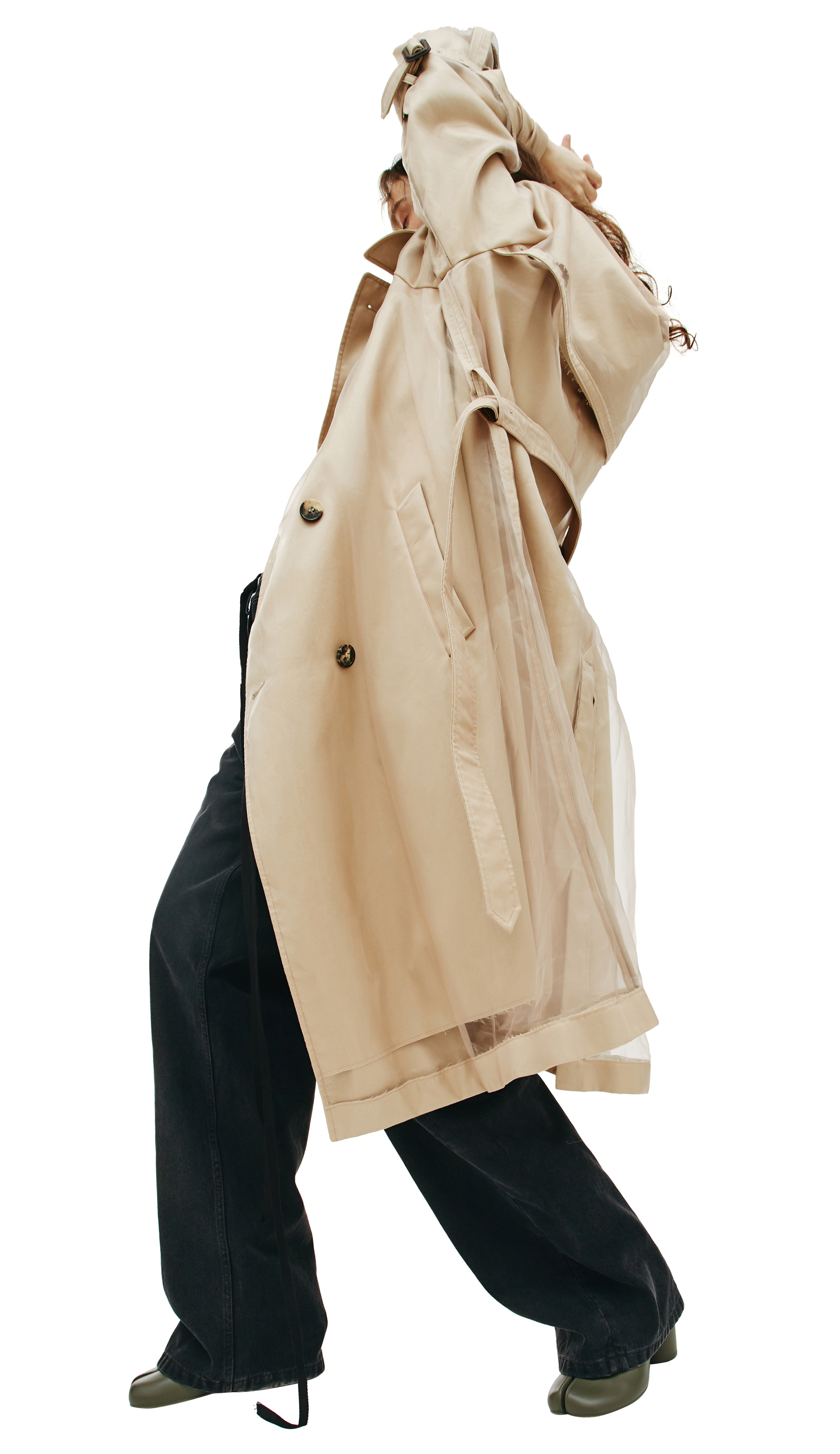 Maison Margiela Transparent Beige Trench Coat