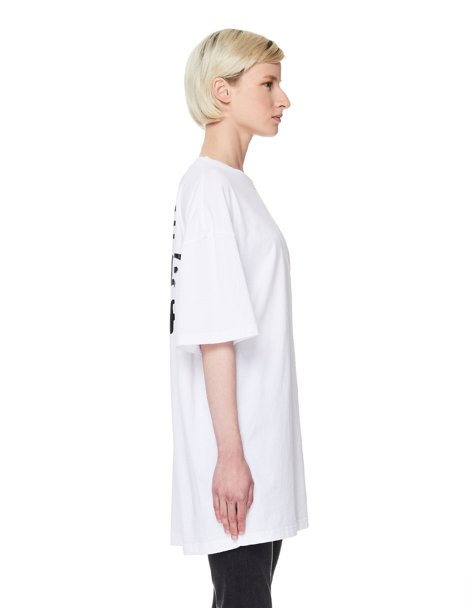 VETEMENTS Белая хлопковая футболка с принтом