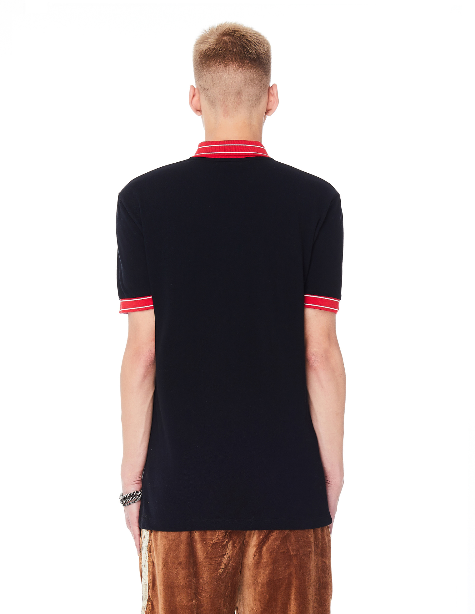 John Elliott Cotton Black & Red Nolan Polo