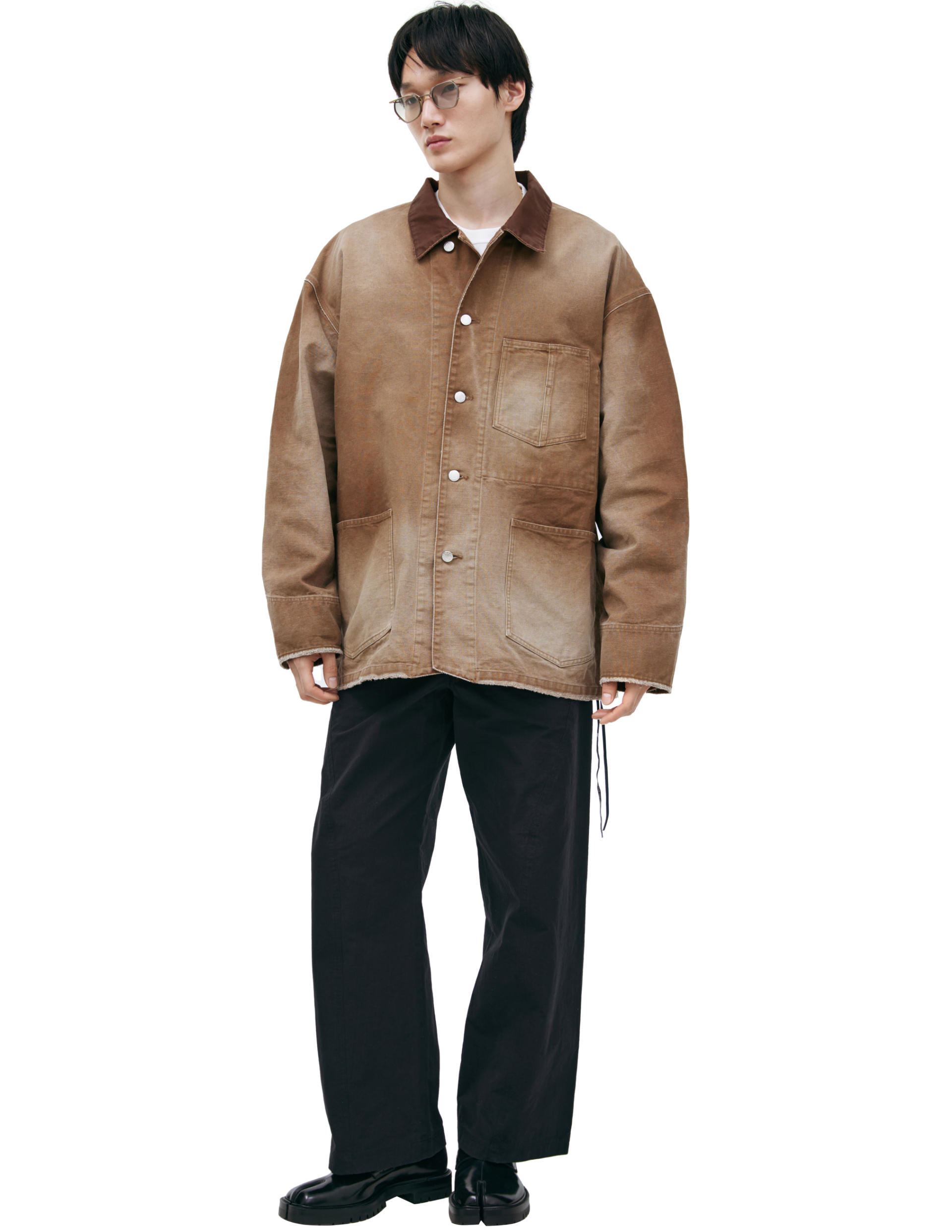 Mastermind WORLD Куртка-MW26SE1-BL003-006 рабочая.наклад.карманы.пуговицы.выстиранная коричневая