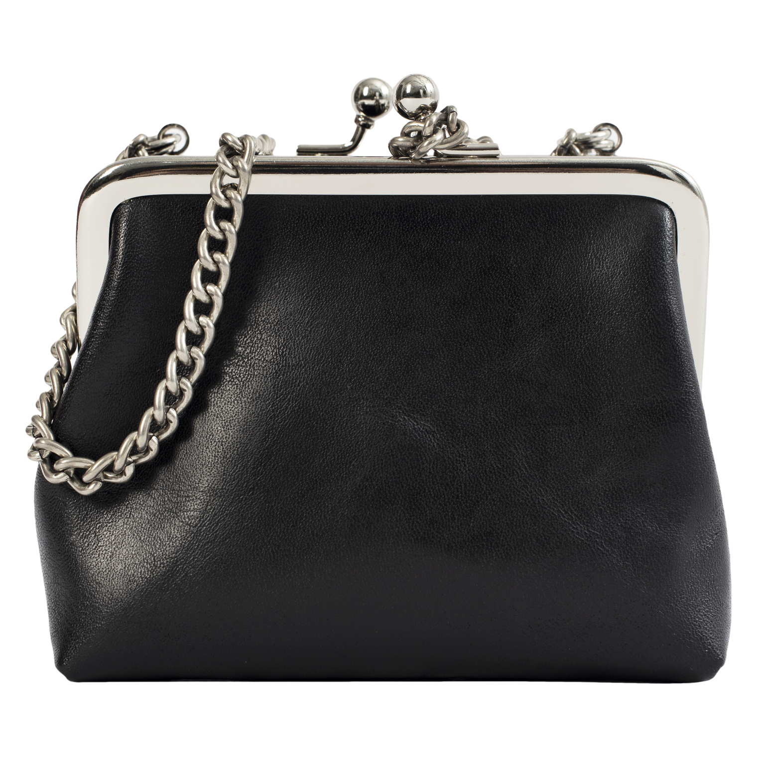 Yohji Yamamoto Leather Kiss-Lock Shoulder Bag