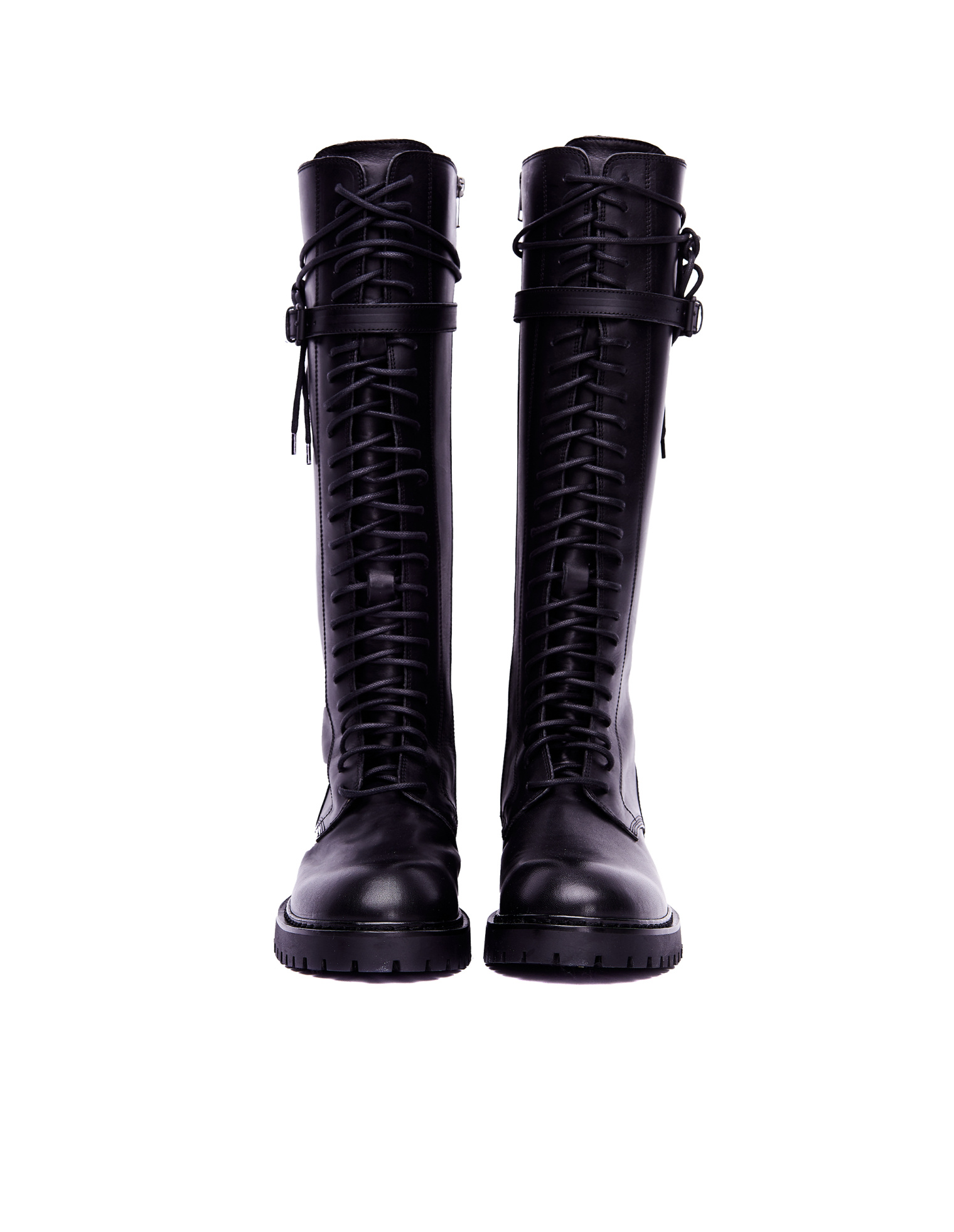 Ann Demeulemeester Black Leather Knee-High Boots