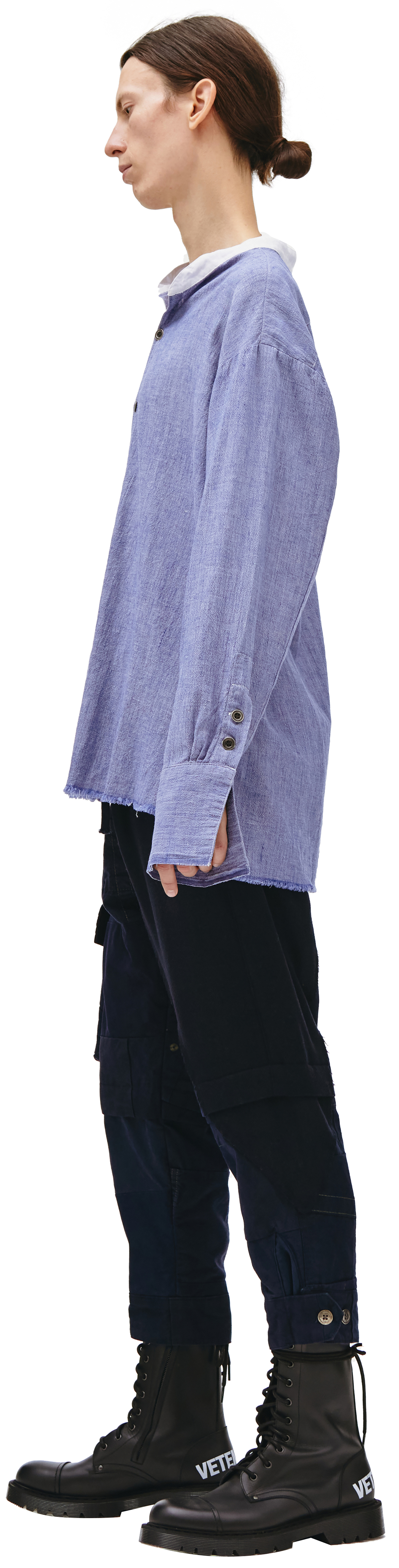 Greg Lauren Blue Cotton Shirt