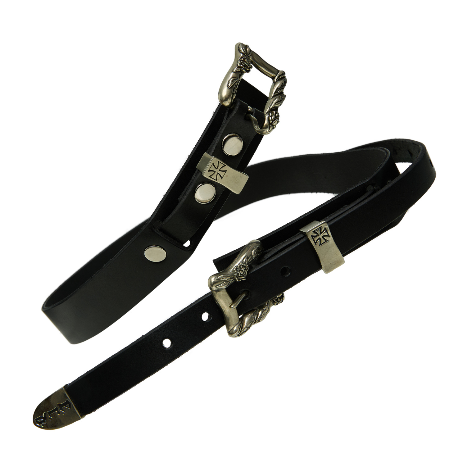 Buy Enfants Riches Déprimés men black belt with two buckles for