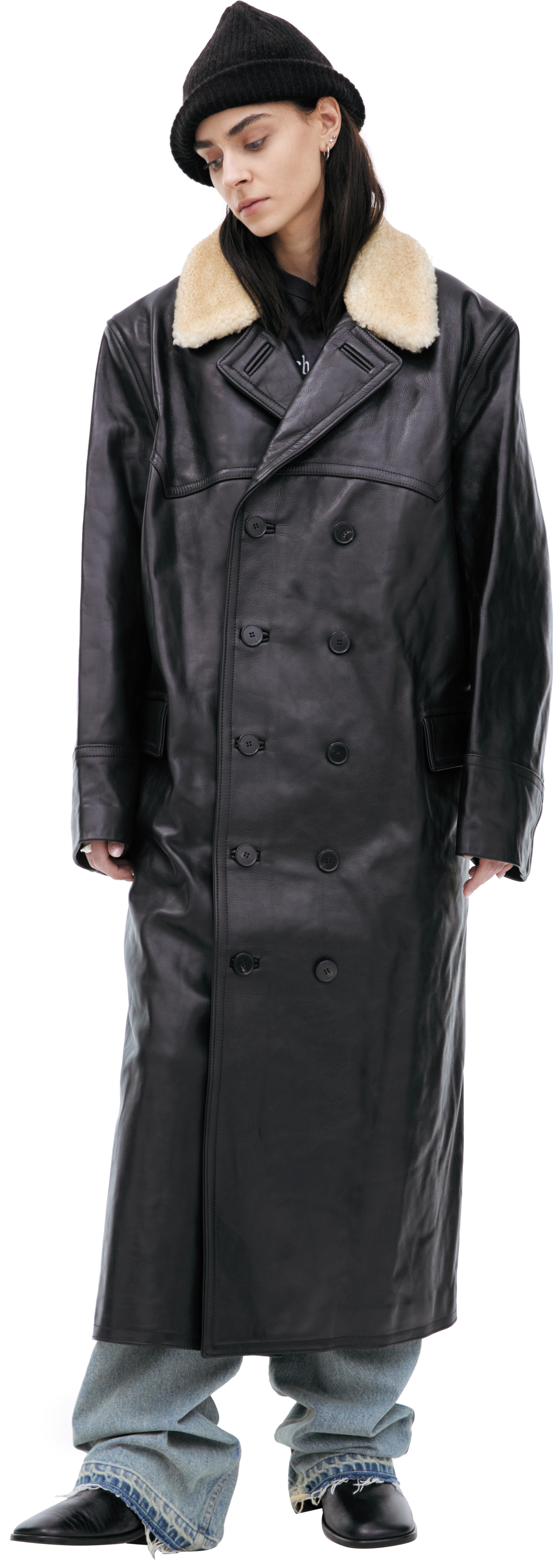 Enfants Riches Déprimés Black leather coat