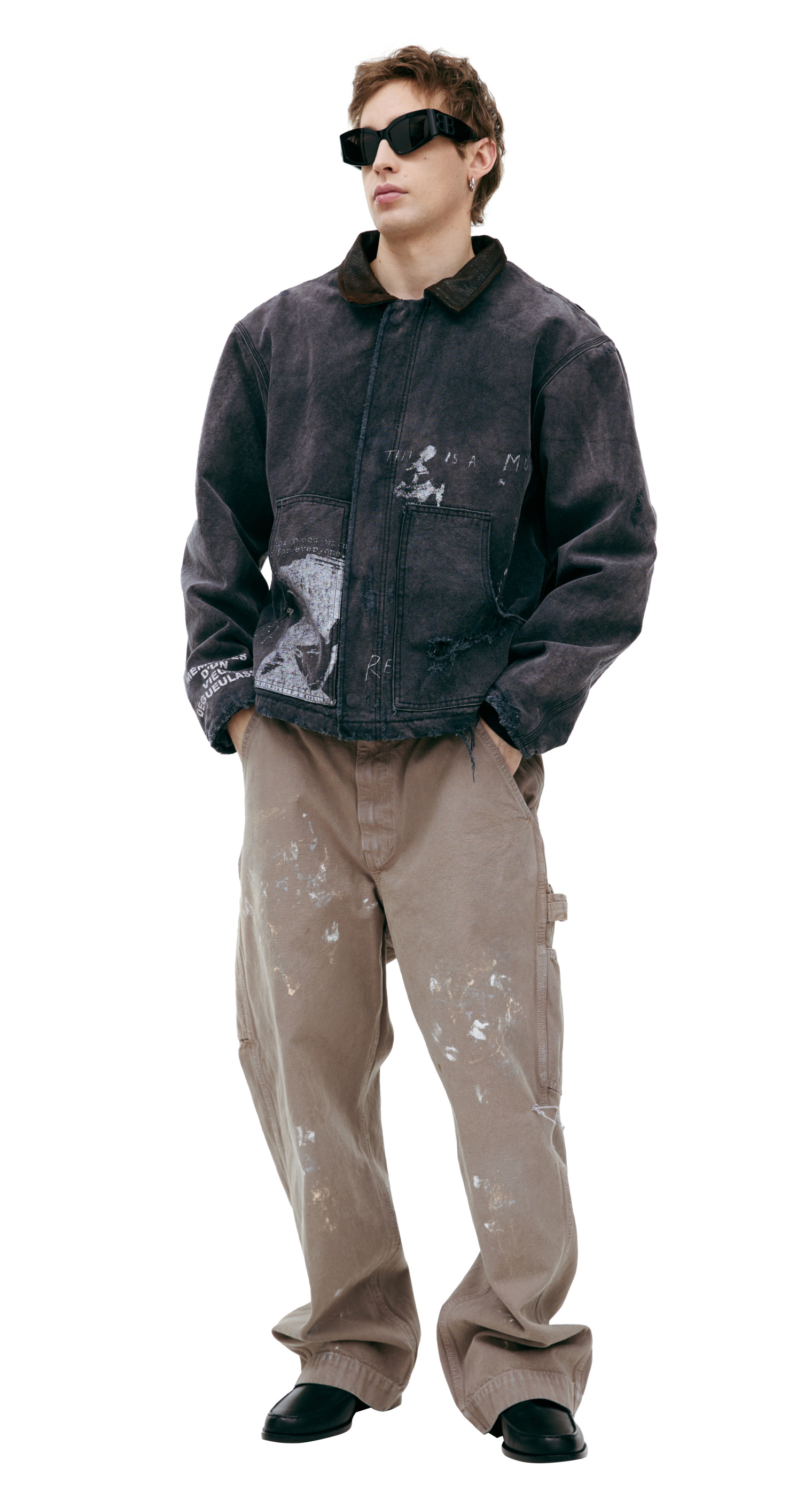 Enfants Riches Deprimes Grey monoprint jacket