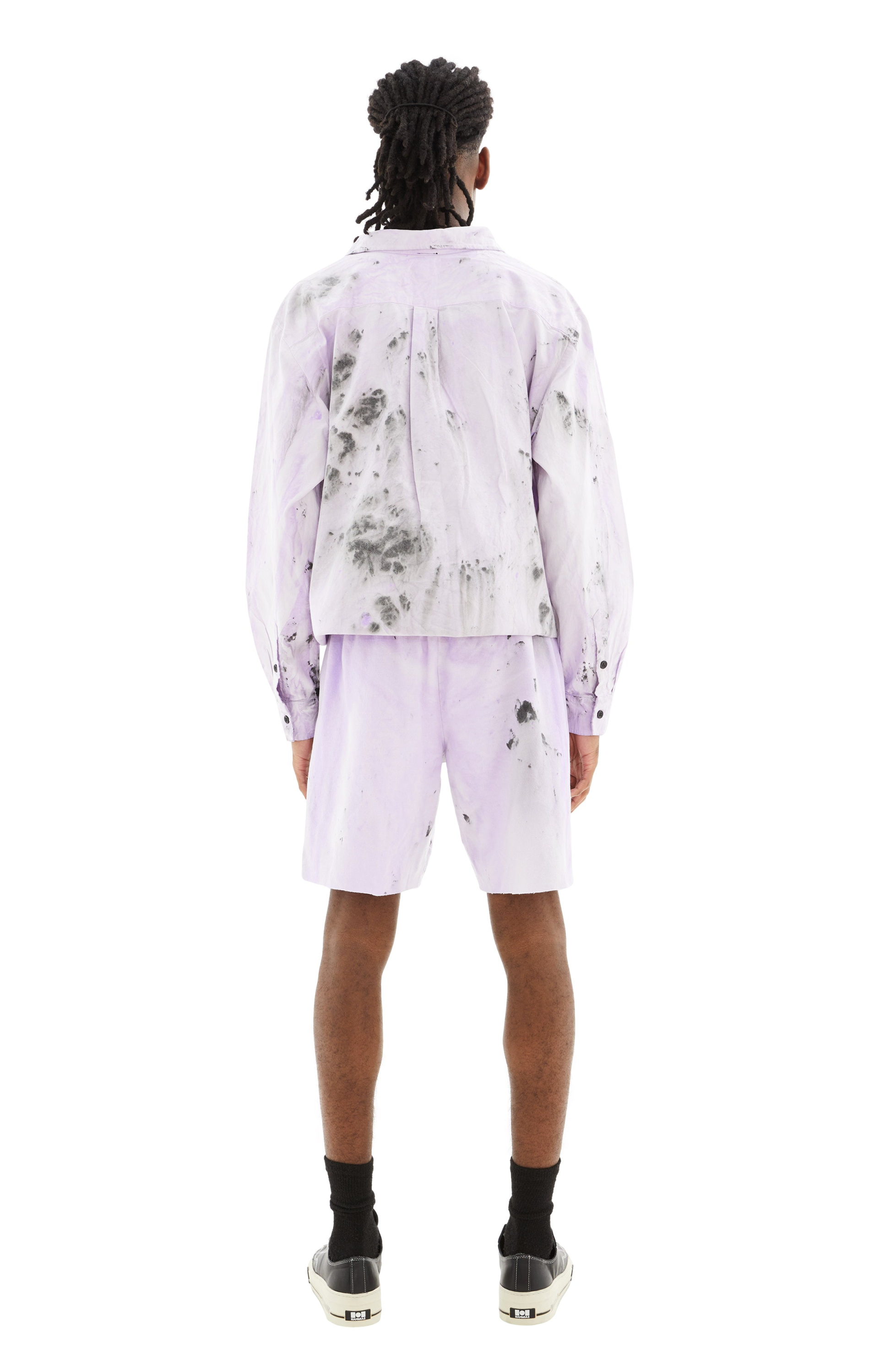 WESTFALL Snoppy Berry Zip Patch Pocket Cutoff Shorts