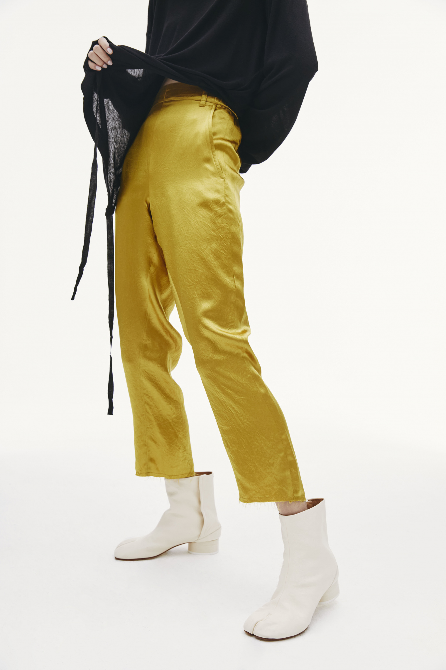 Ann Demeulemeester Golden Cropped Trousers