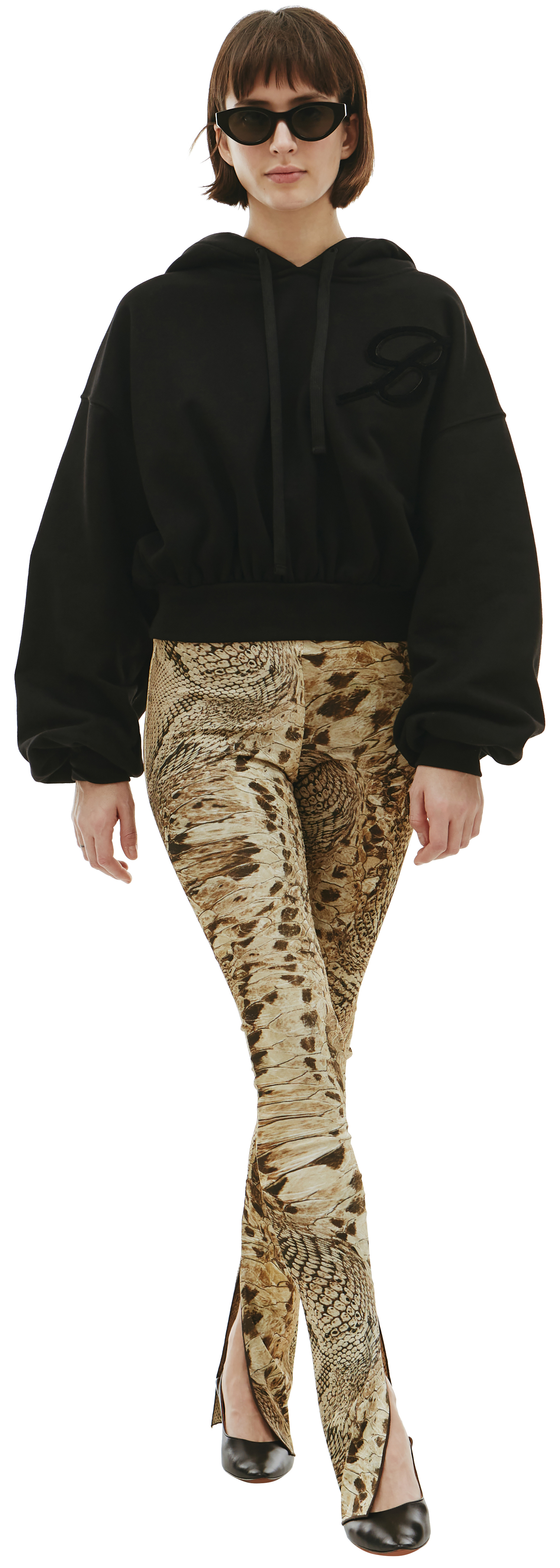 Blumarine Black cropped hoodie