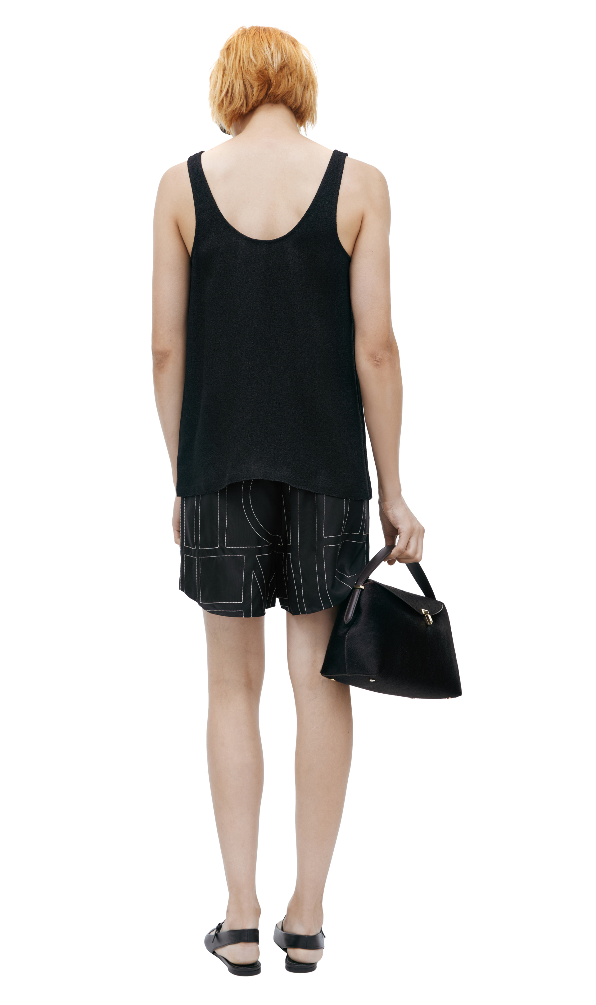 TOTEME Black T-shirt with a long silhouette