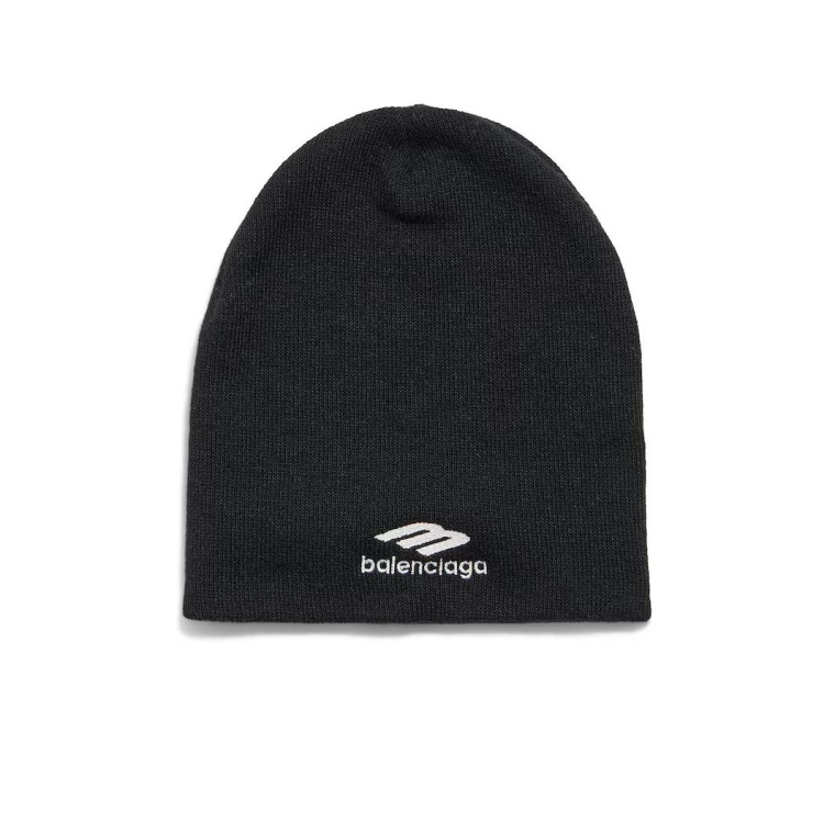 Balenciaga Black beanie with logo