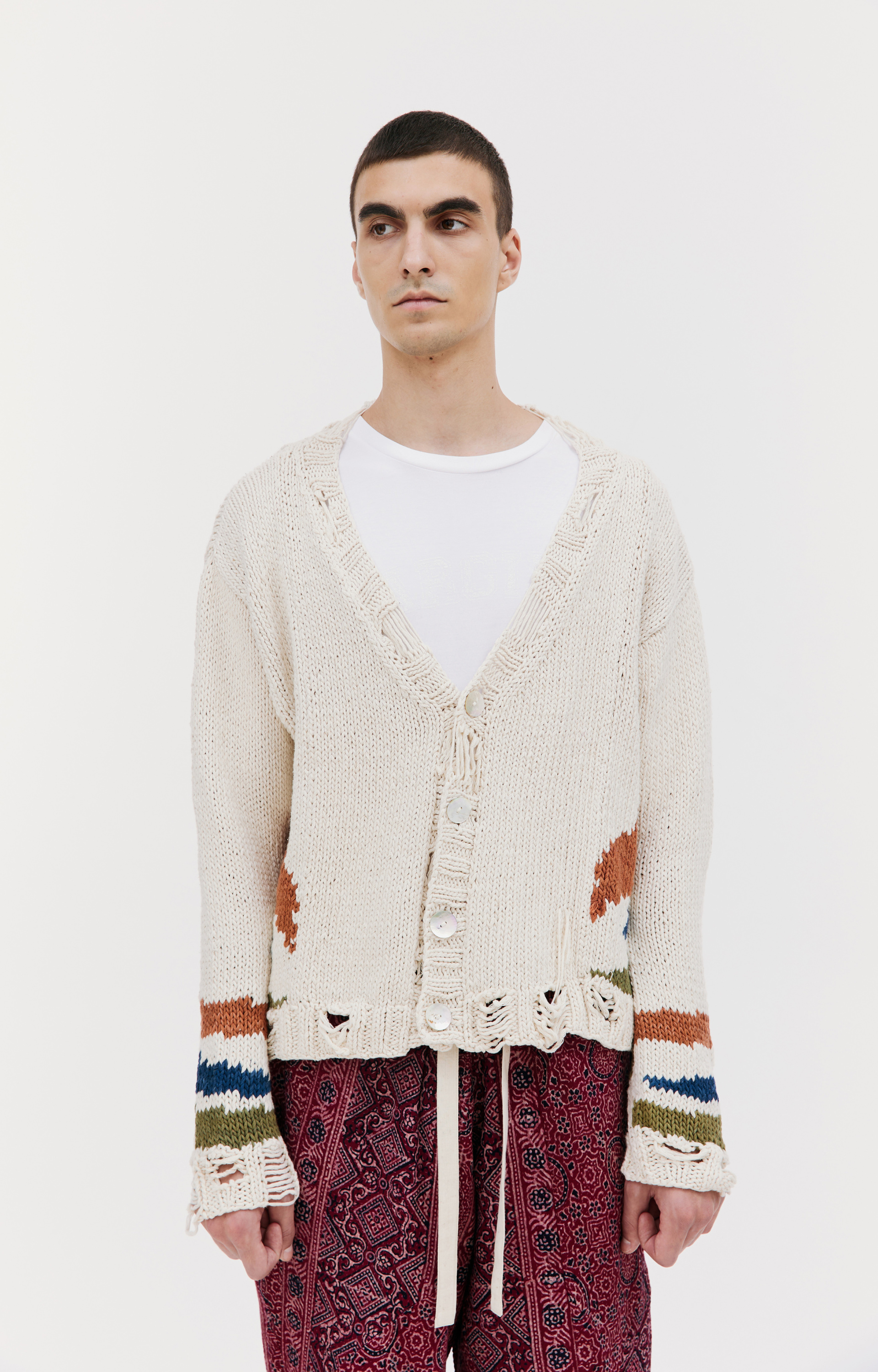 KARU RESEARCH Beige distressed сardigan