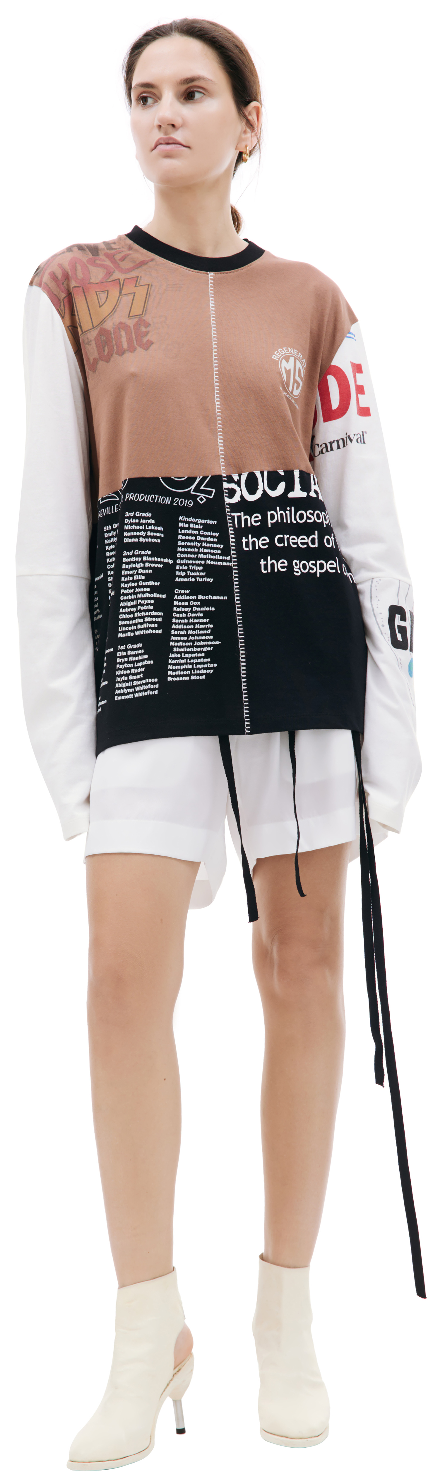 MARINE SERRE Patchwork oversized longsleeve