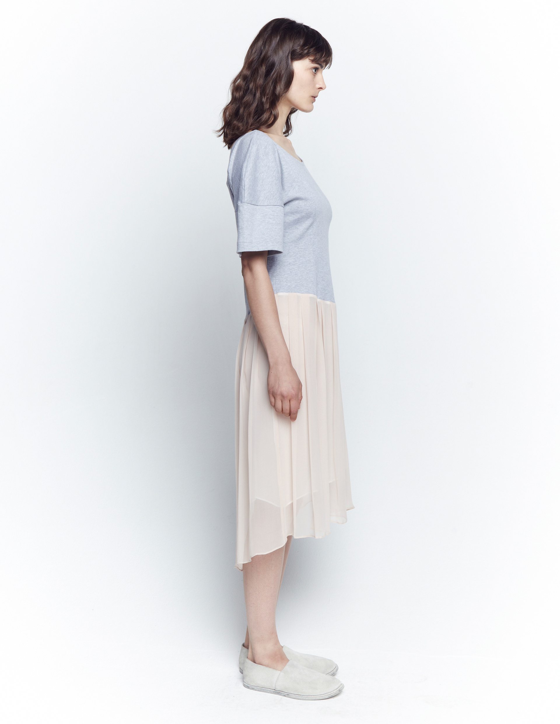 Tata Naka Cotton blend sheer overlay dress