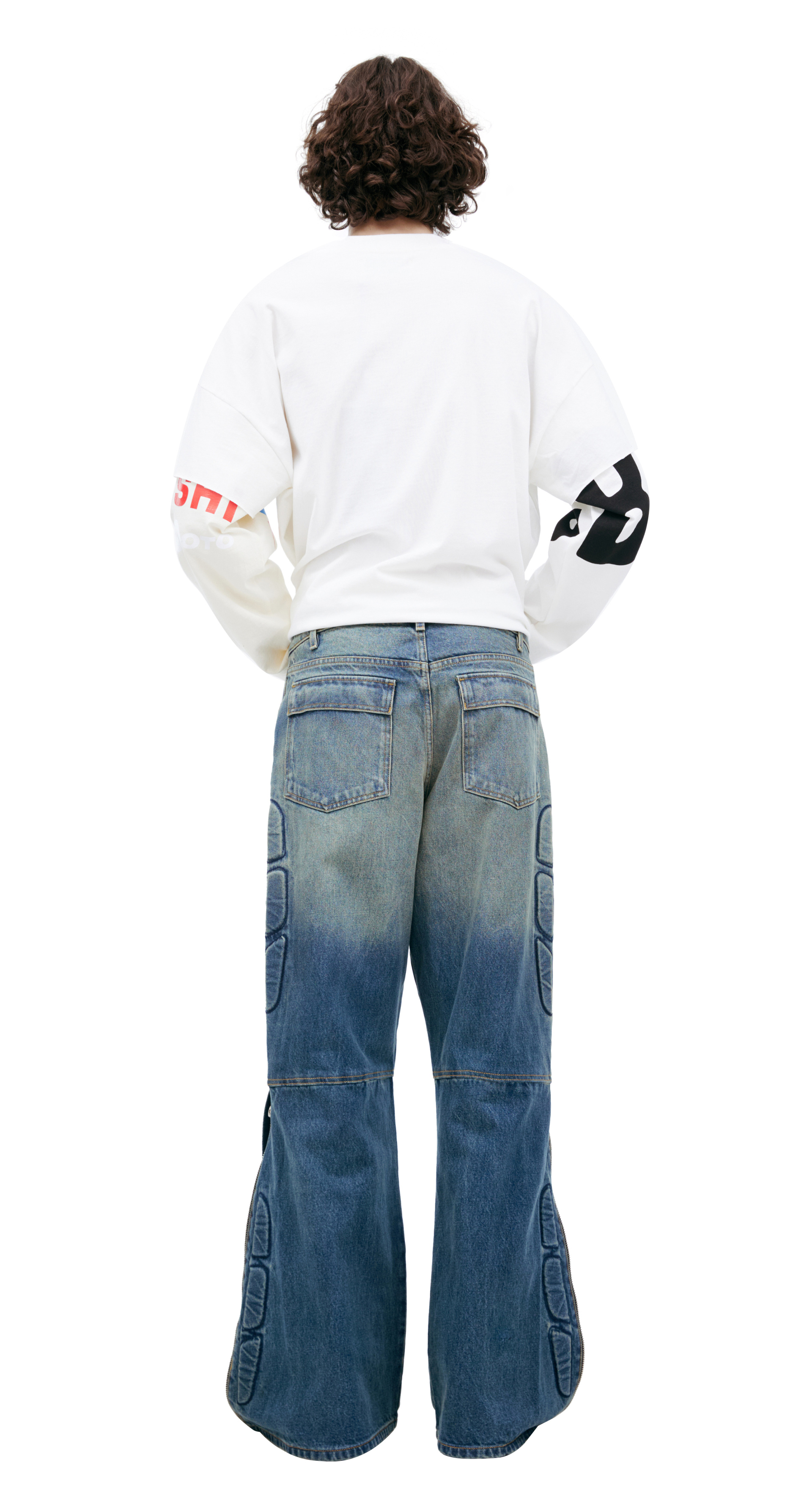 Satoshi Nakamoto Wide jeans with zippers