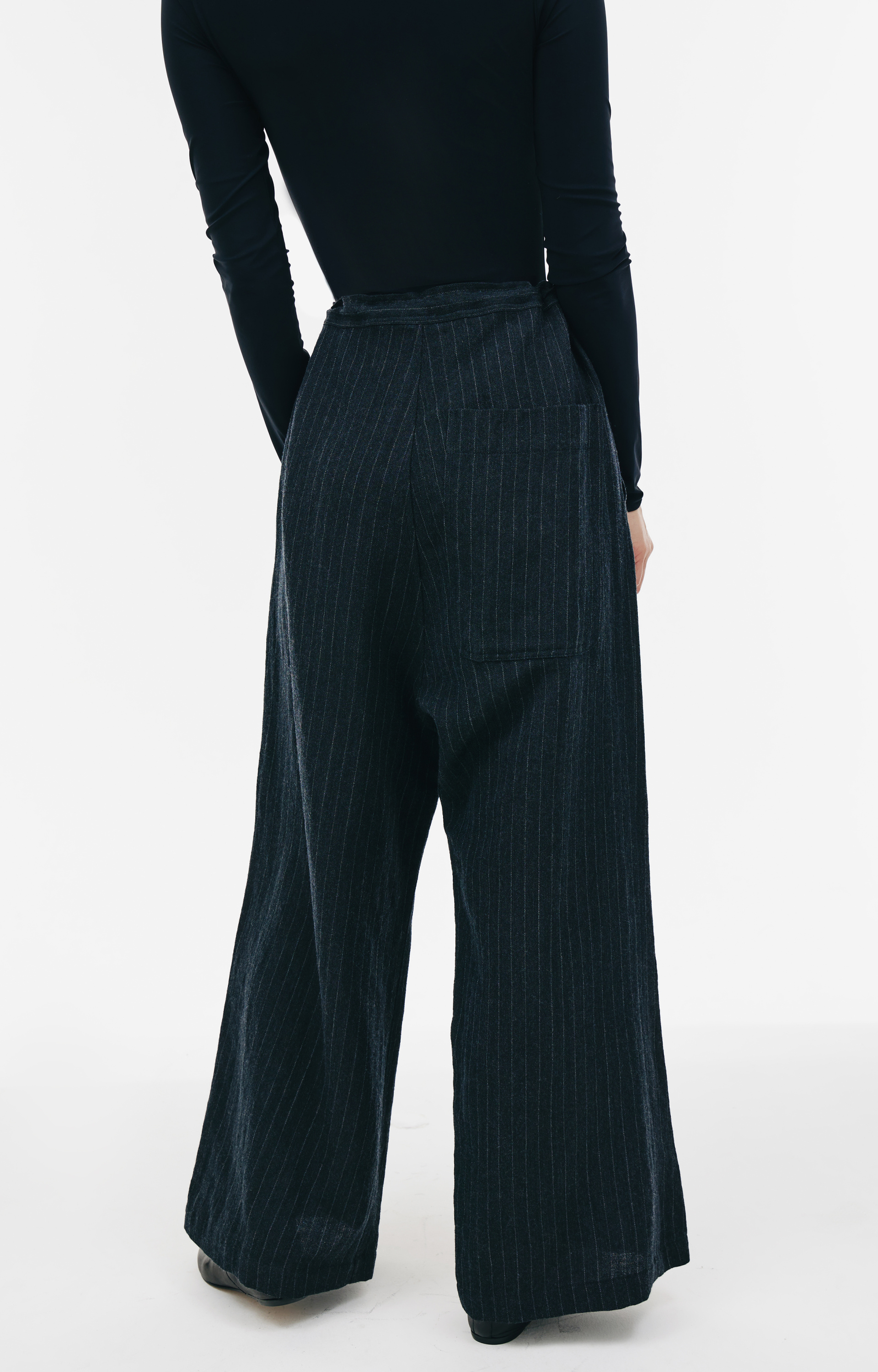 Y\'s Black Striped Trousers