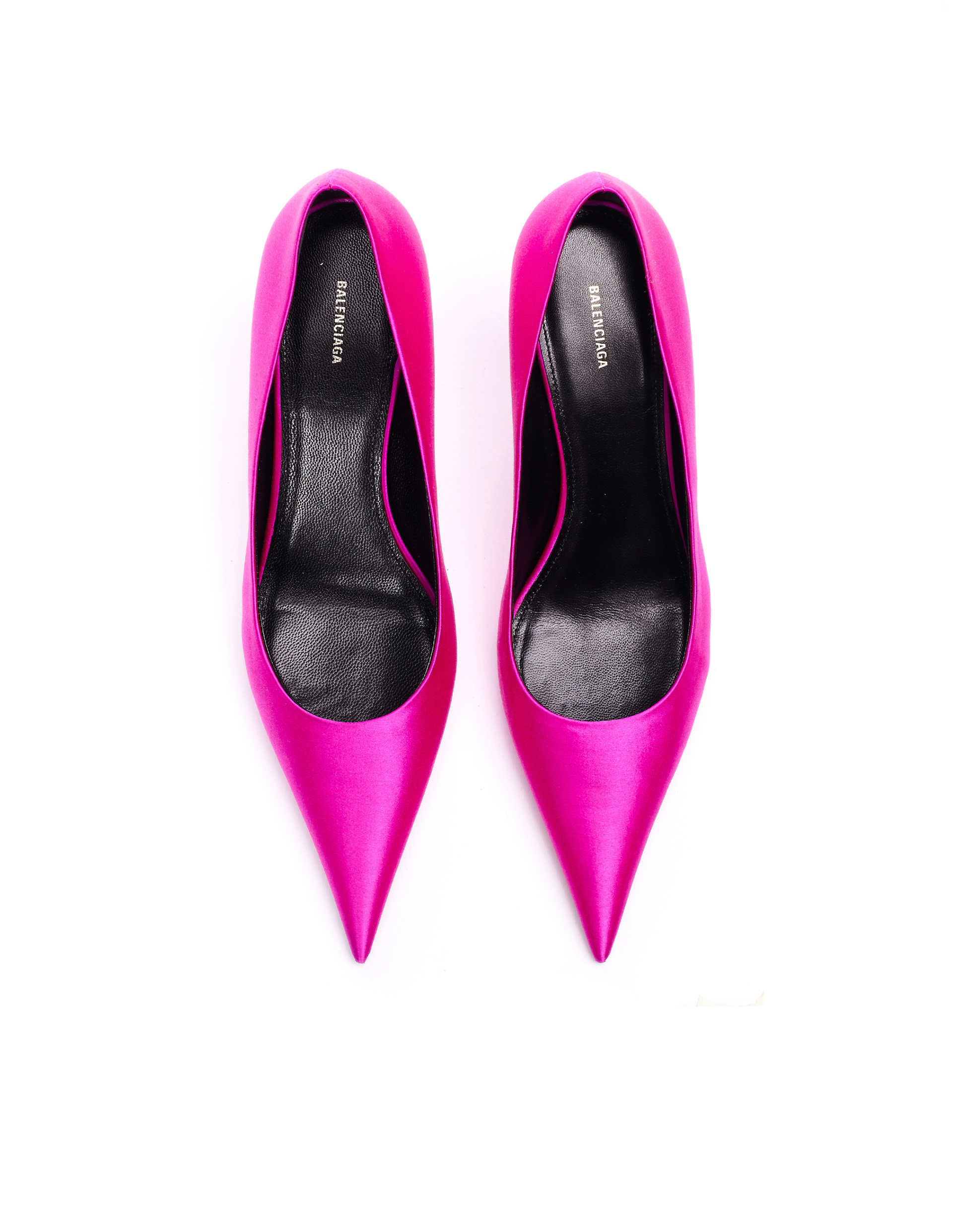 Balenciaga Pink Satin Knife Pumps
