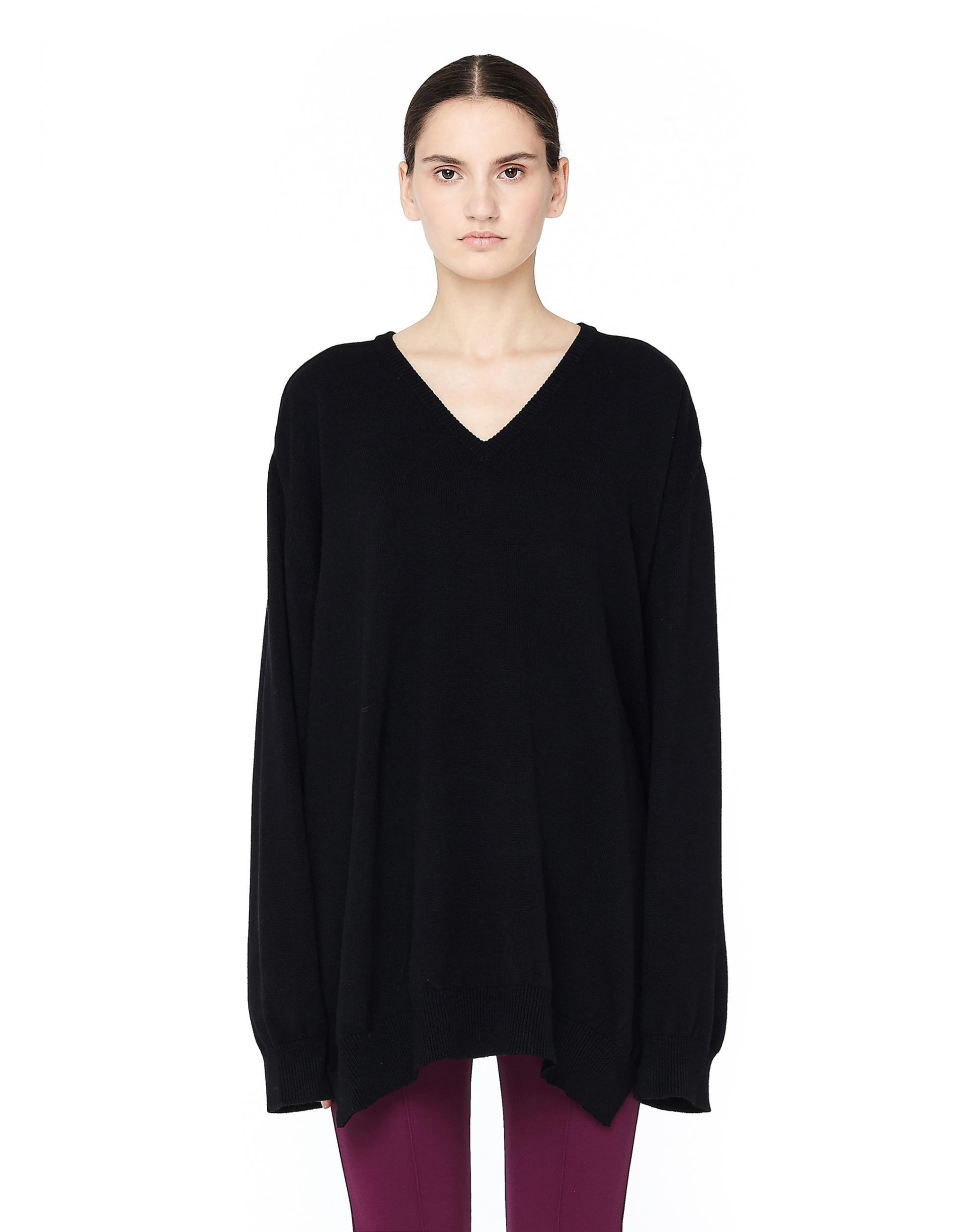 Balenciaga V-neck Black Cashmere Sweater