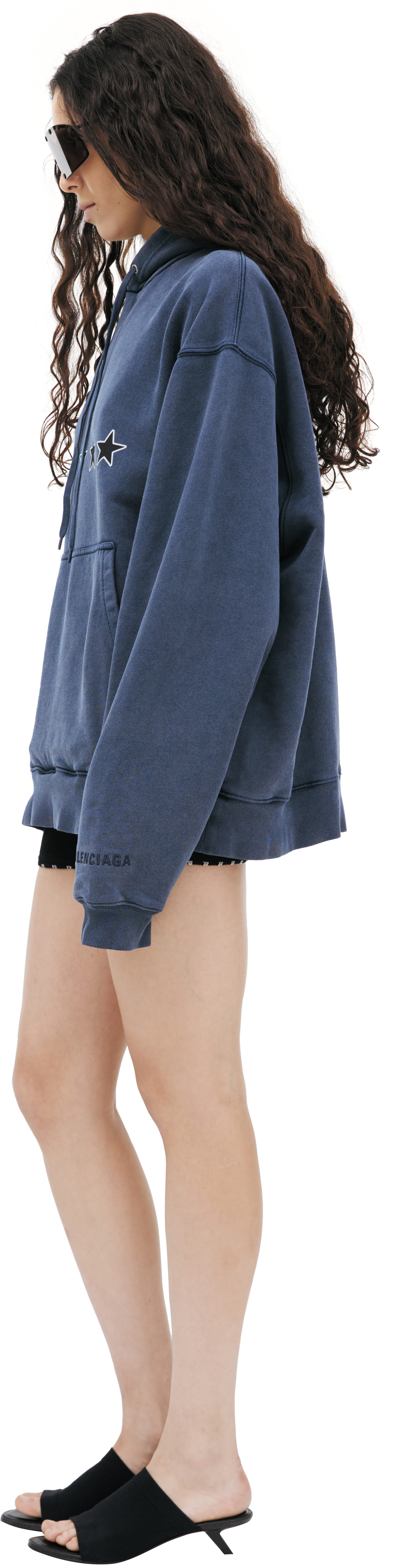Balenciaga Navy blue hoodie with a print
