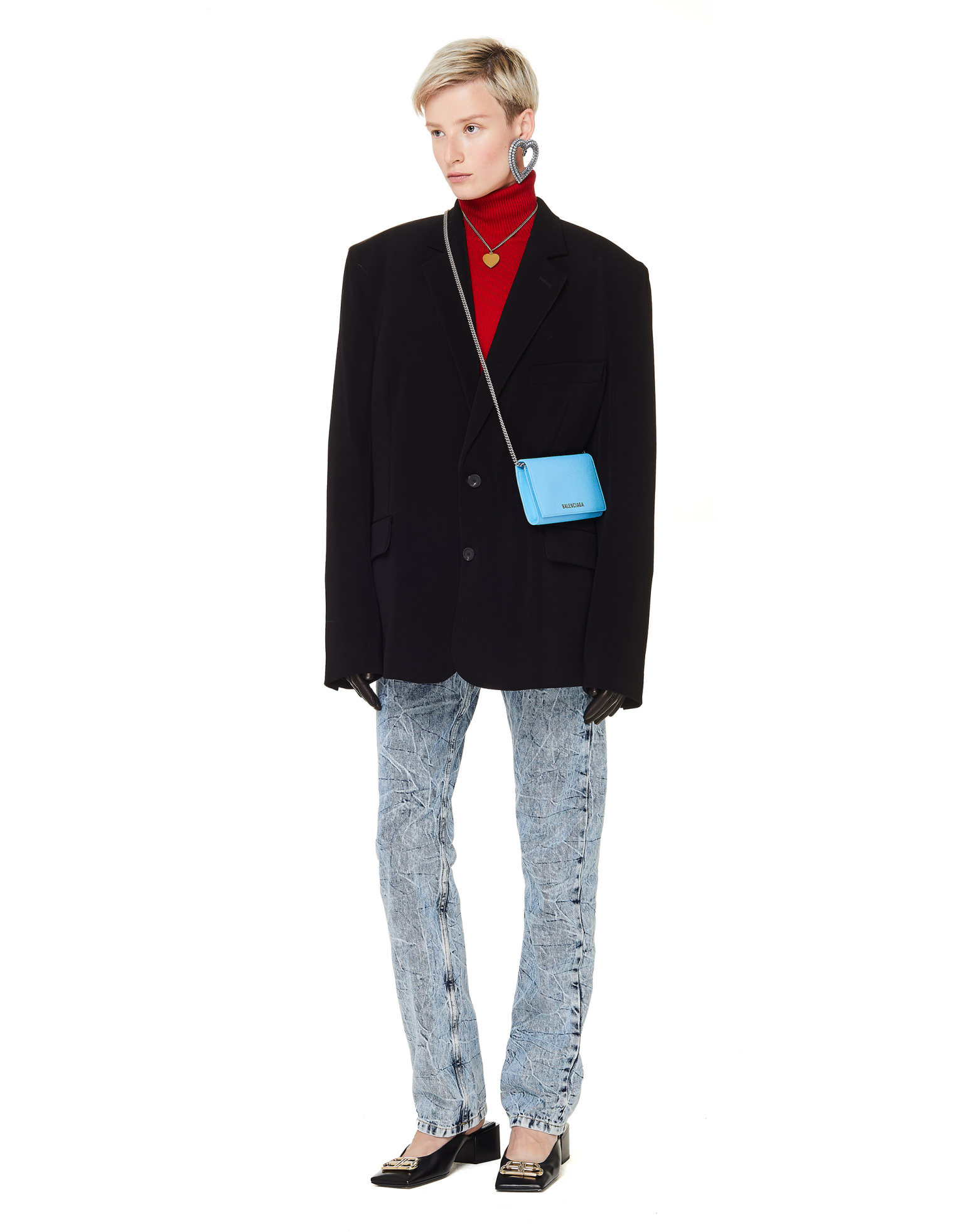 Balenciaga Red Signature Cashmere Turtleneck